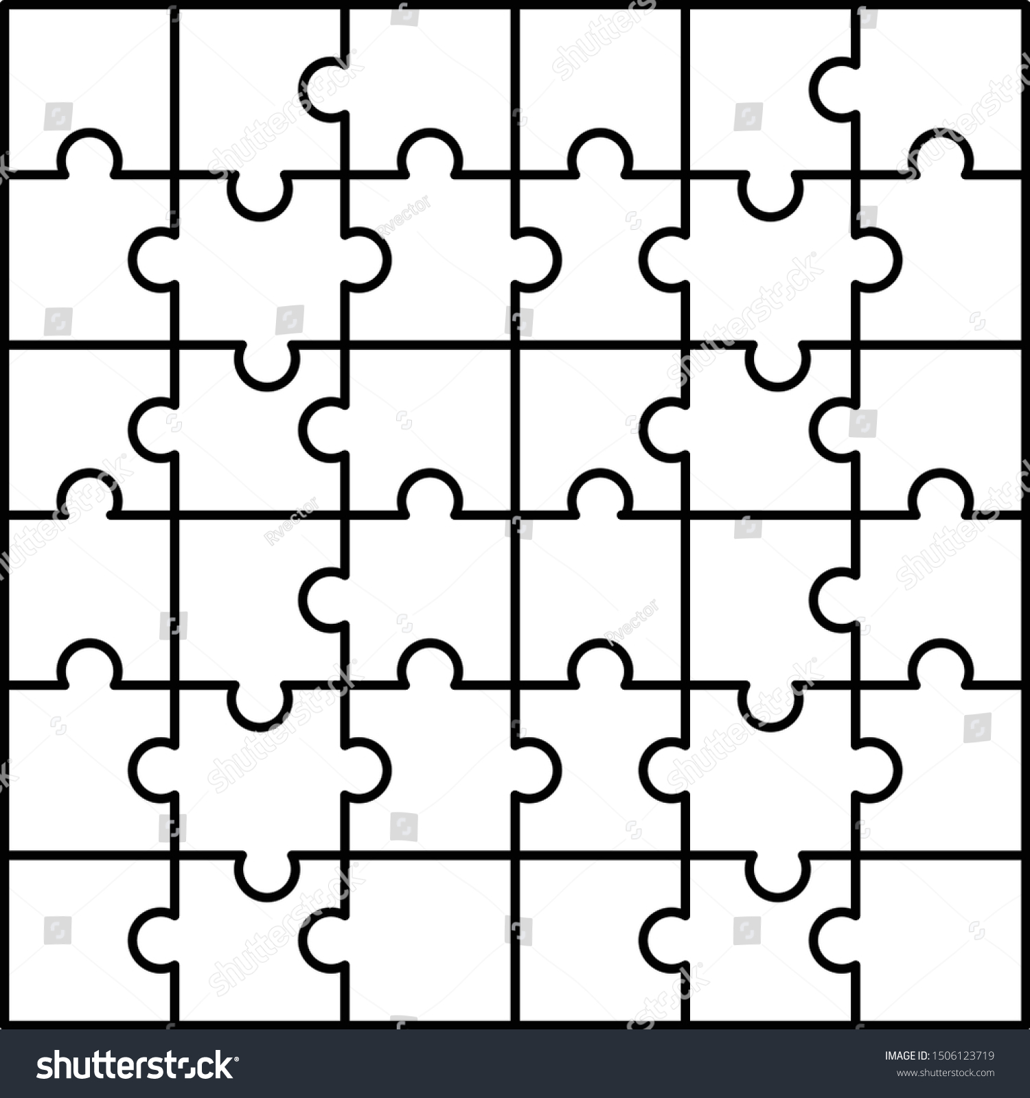 Jigsaw Pattern Outline Illustration Jigsaw Vector Stock Vector (Royalty ...