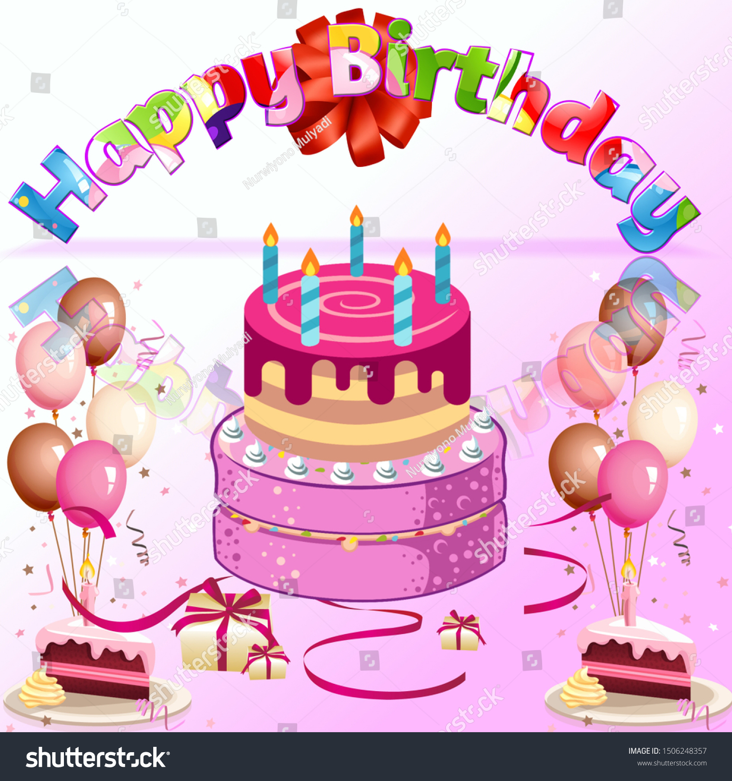 Happy Birthday Cake And Balloons Images Happy Birthday Birthday Designs Balloons Birthday Stock Illustration  1506248357 | Shutterstock