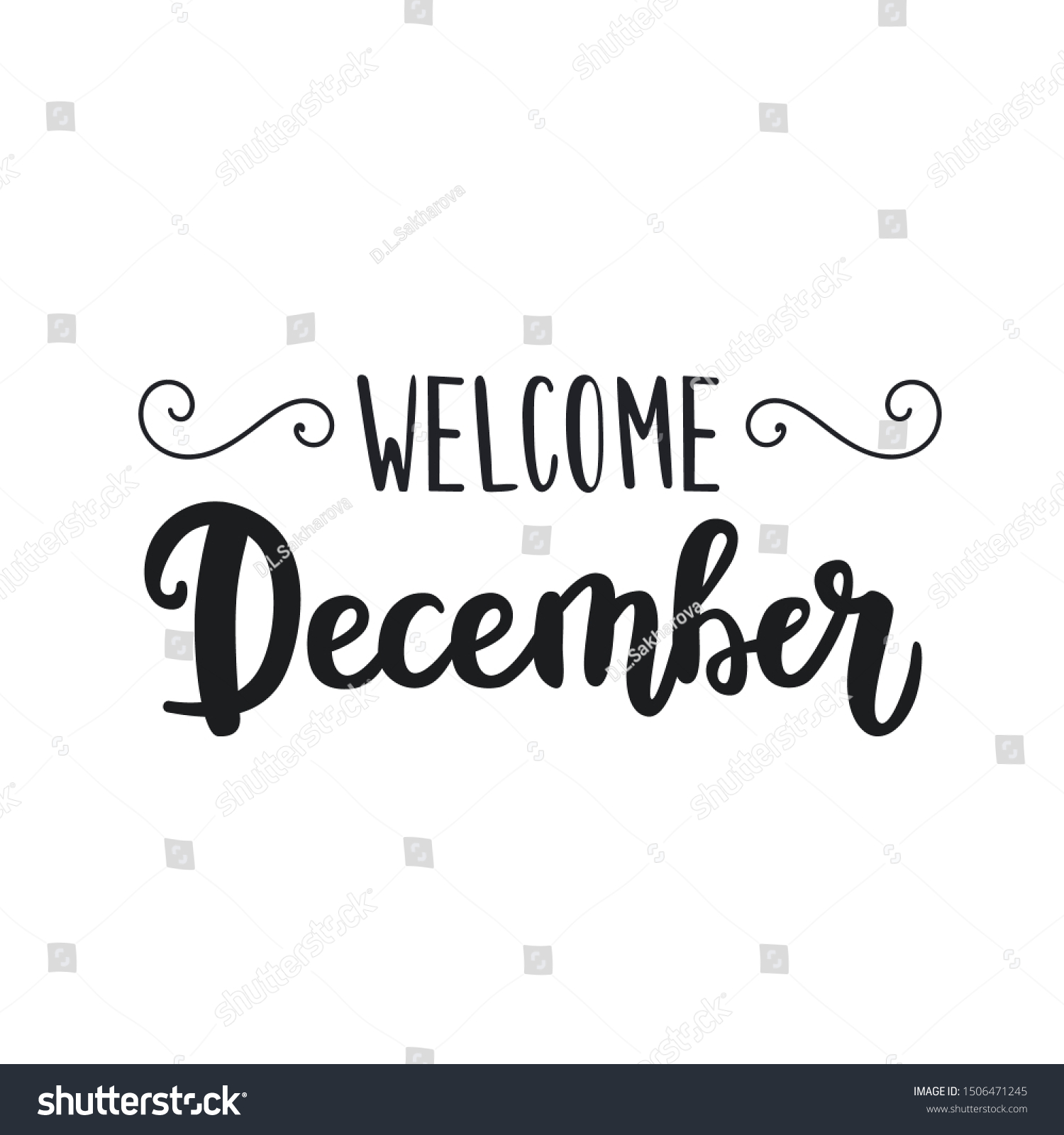 Welcome December Lettering Vector Word On Stock Vector (Royalty Free ...