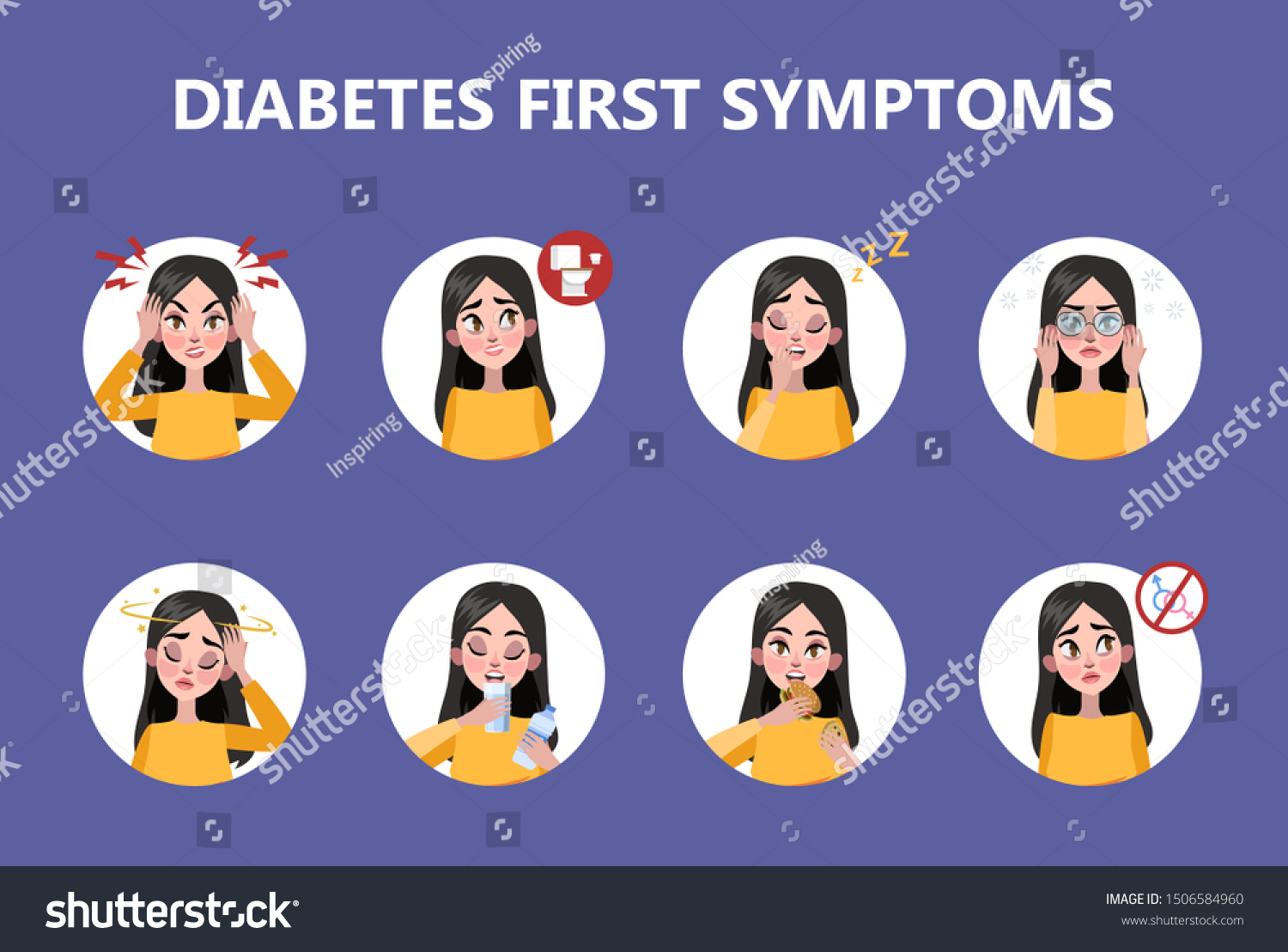 Diabetes Early Signs Symptoms Infographic Problem Stock Illustration Shutterstock