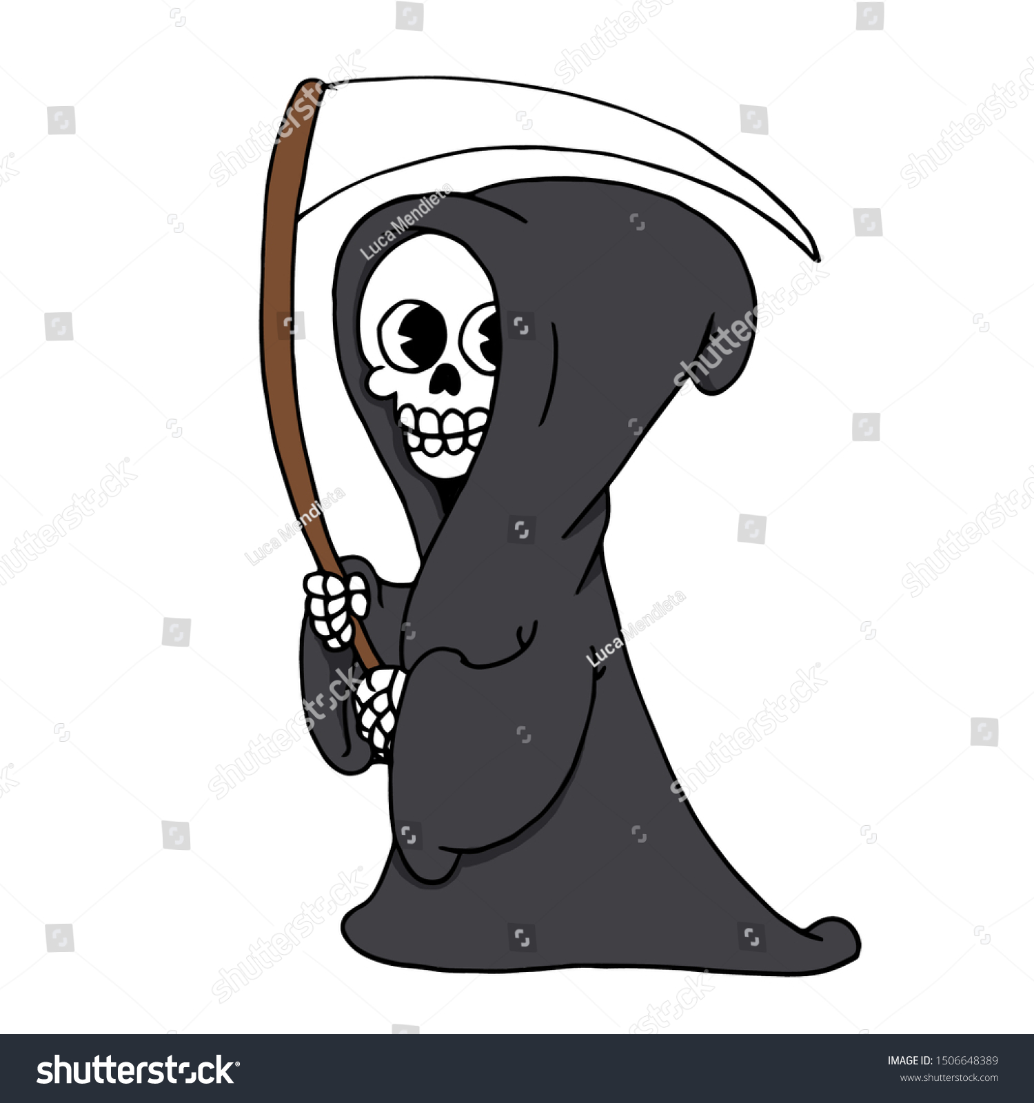 Illustration Character Death Cute Kawaii Style Stock Illustration ...