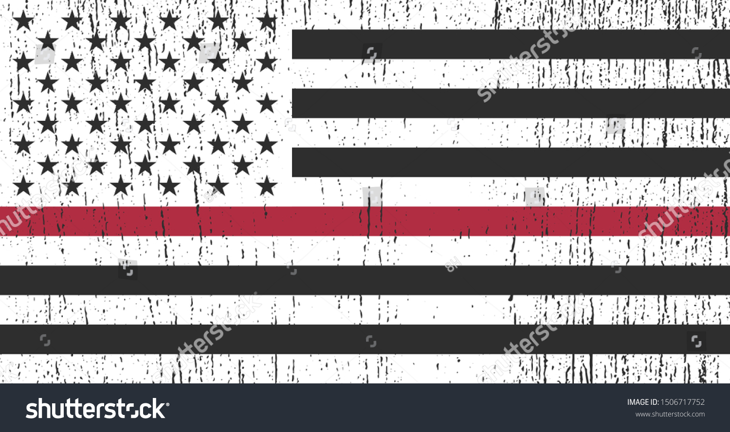 Black White Red American Flag Honoring Stock Vector (Royalty Free ...