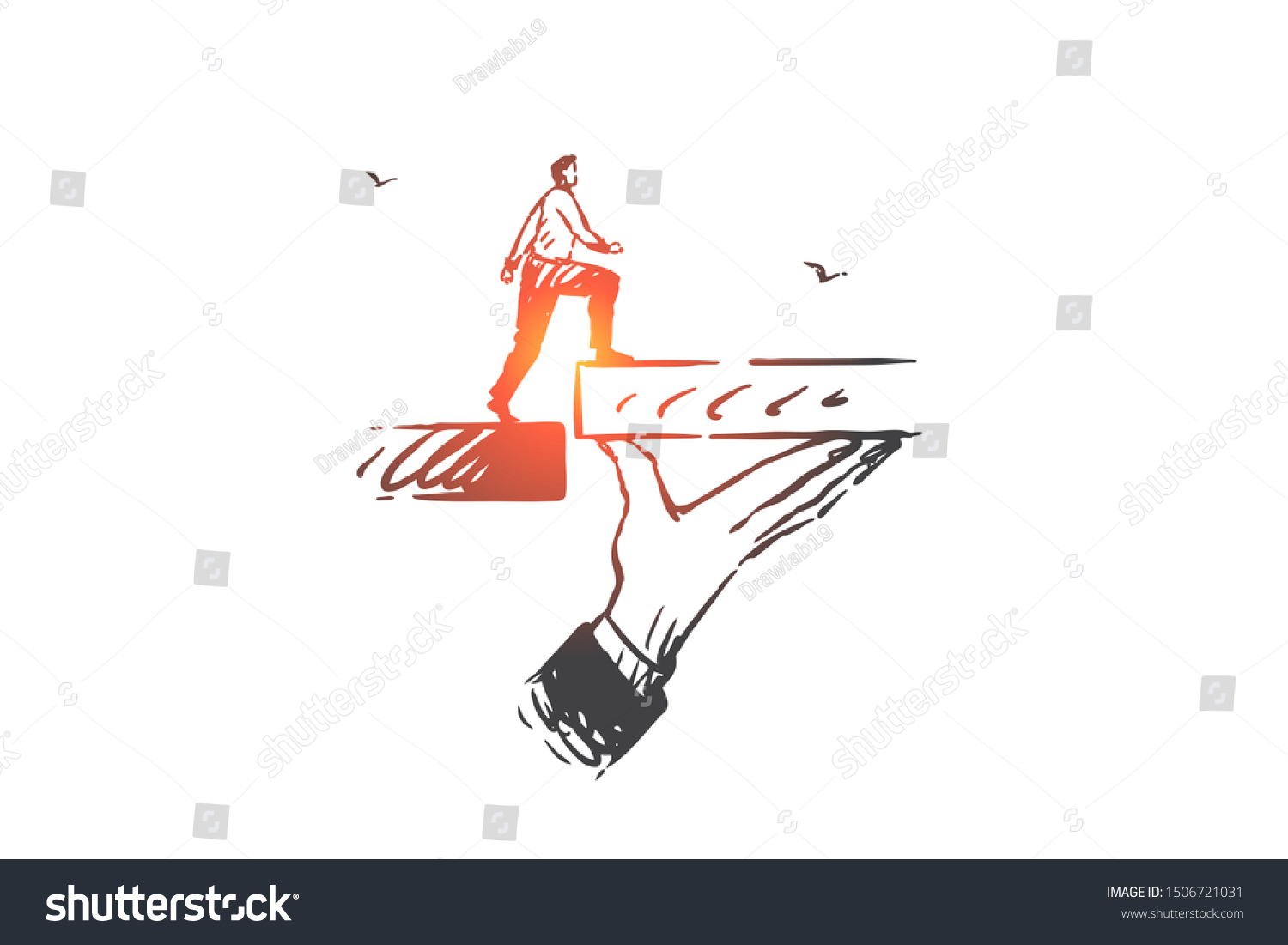 Business Support Help Concept Sketch Hand Stock Vector (Royalty Free ...