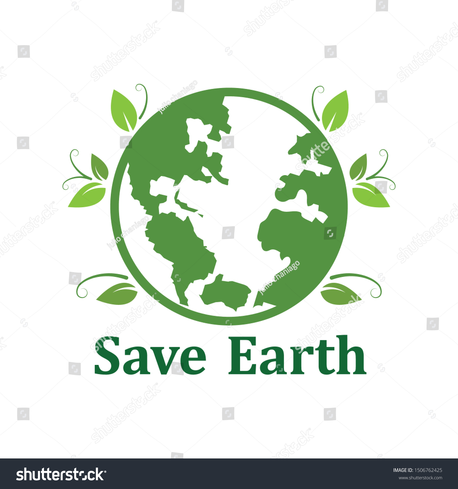 Icon Logo Earth Care Vector Illustration Stock Vector (Royalty Free ...