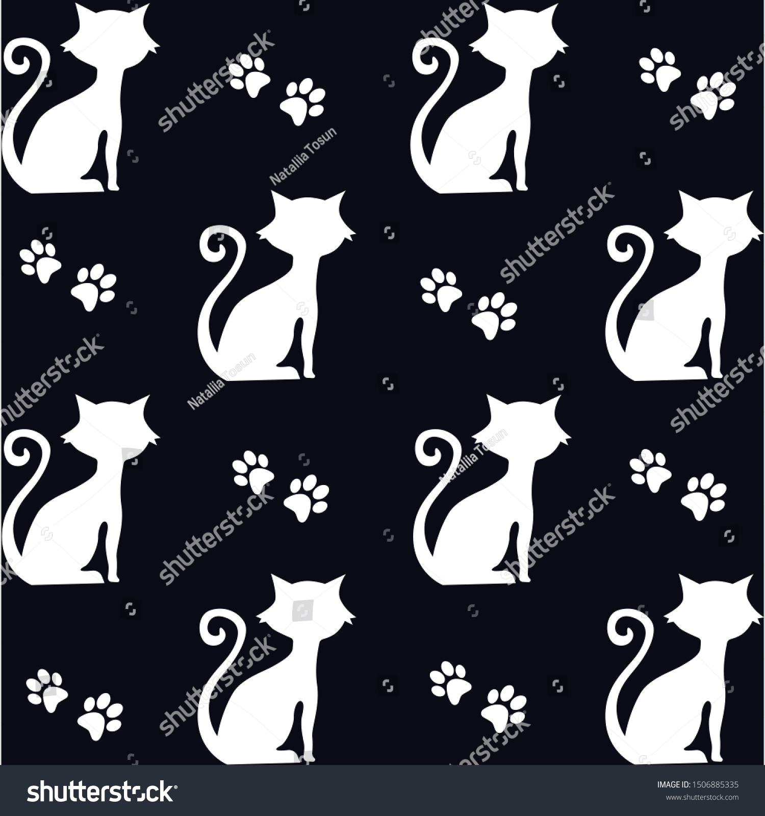 Cat Silhouette Art Vector Illustration Stock Vector (Royalty Free ...