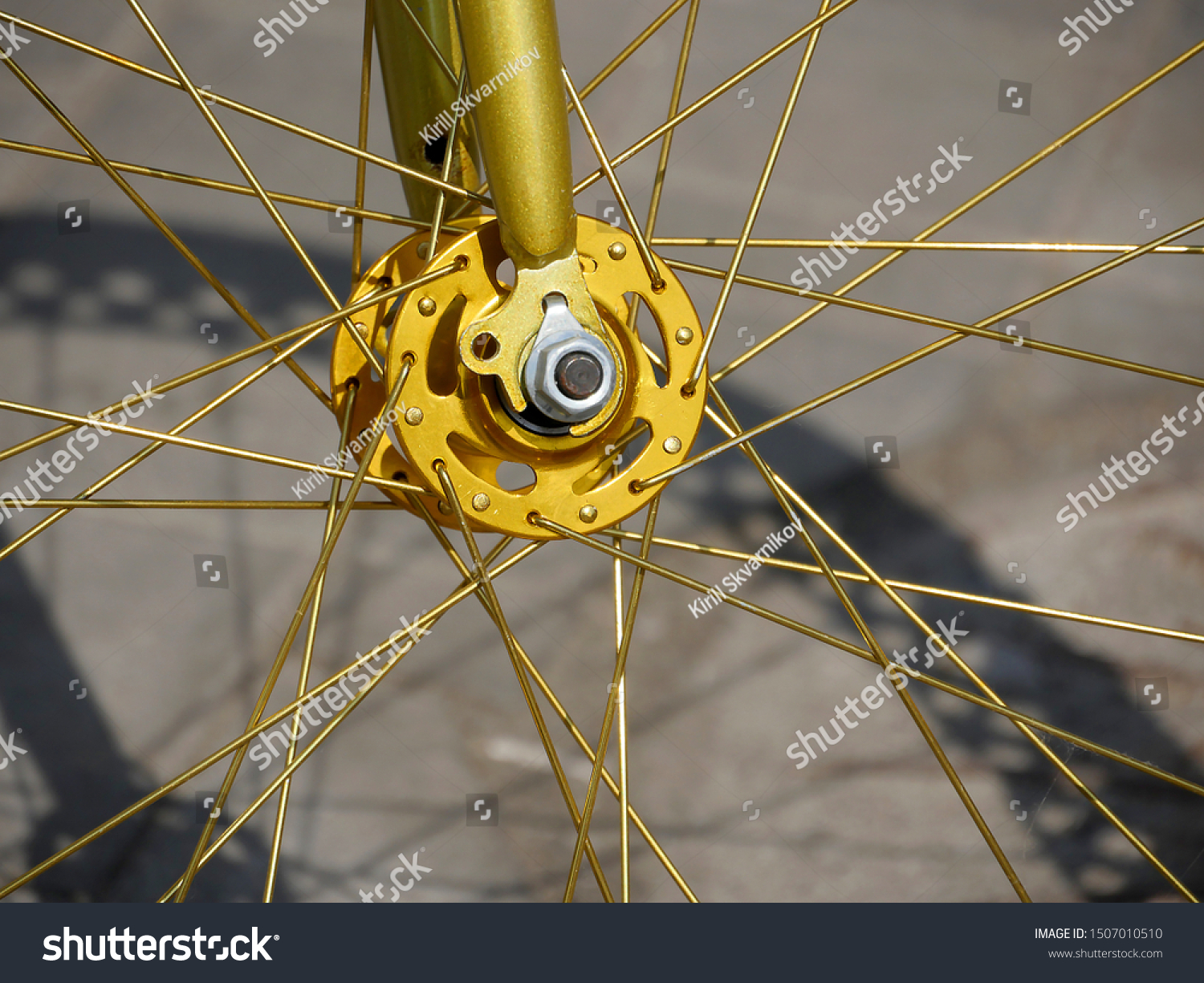 gold bicycle spokes