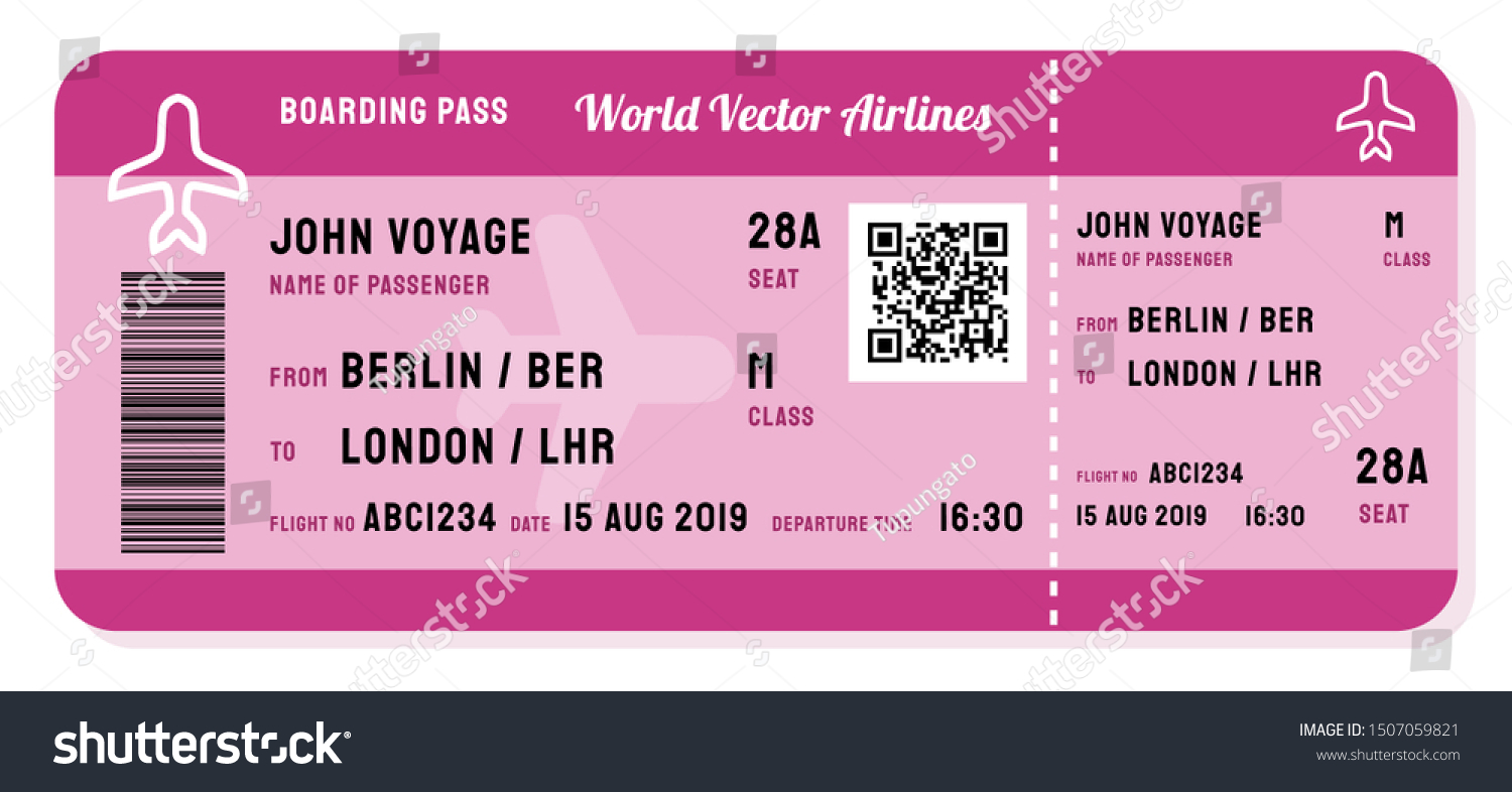 2131 Boarding Pass Pink Images Stock Photos And Vectors Shutterstock