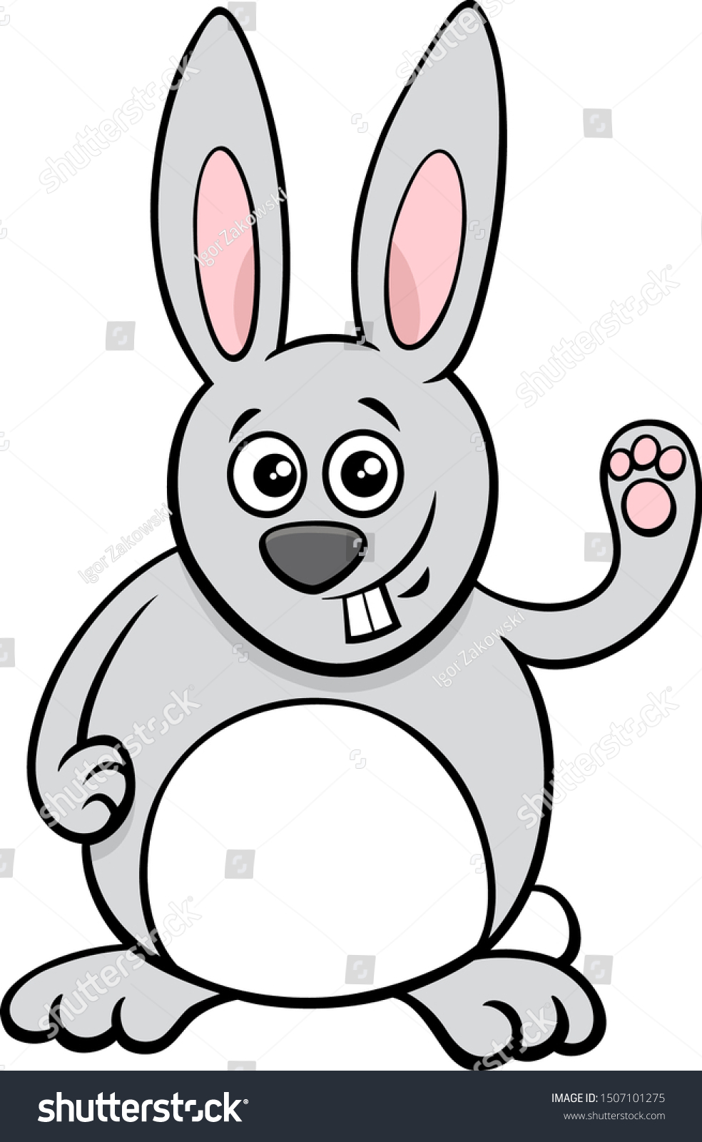 Cartoon Illustration Funny Rabbit Comic Animal Stock Vector (Royalty ...