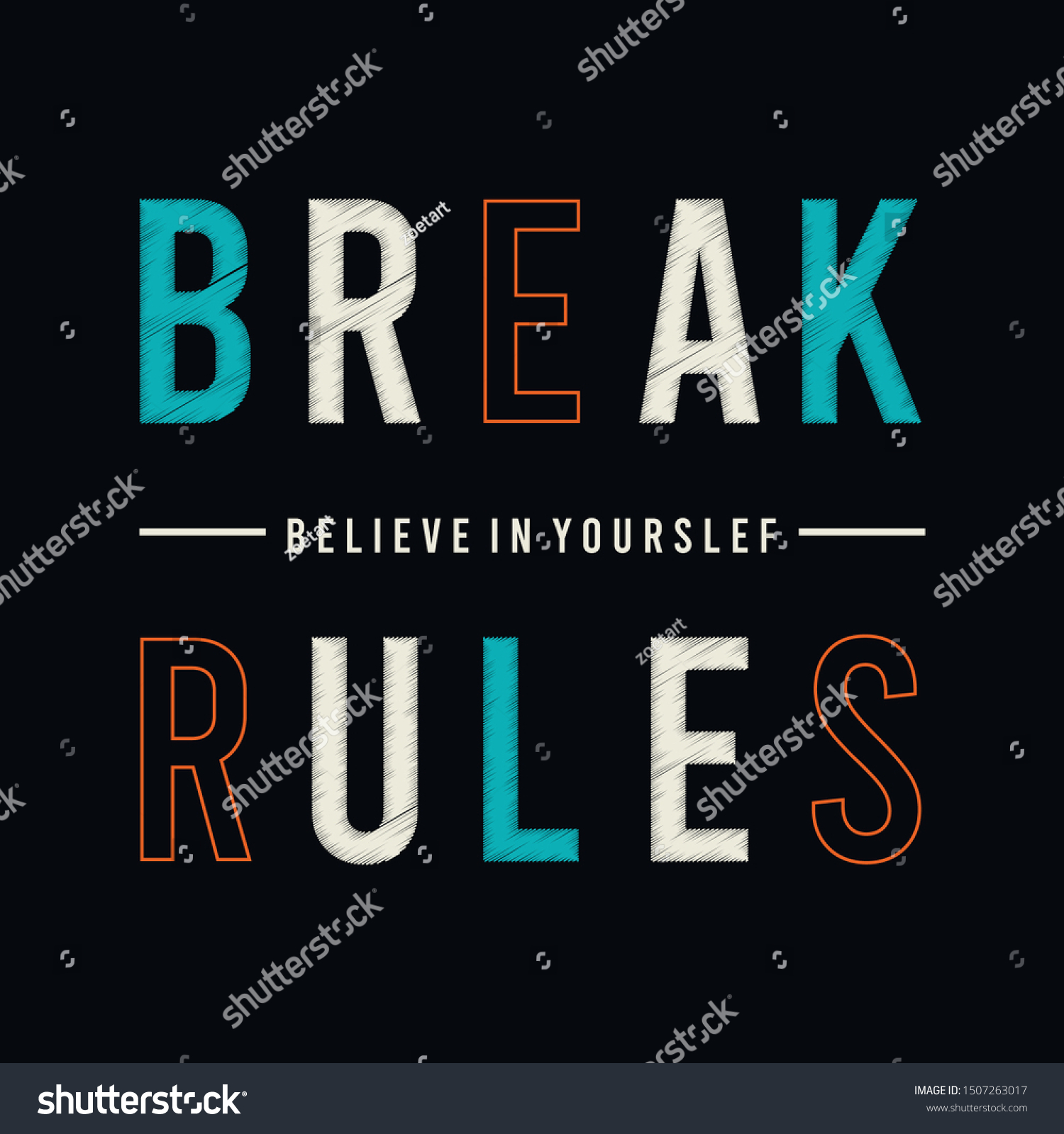 Stock Vector Typography Slogan Break All Stock Vector (Royalty Free ...