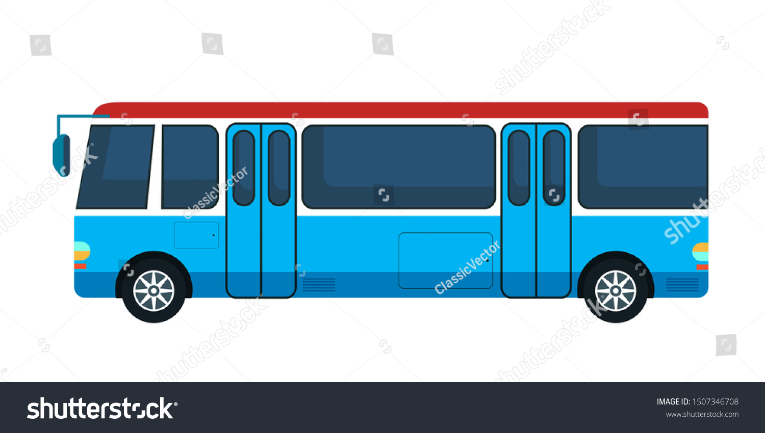 City Bus Flat Vector Illustration Public Stock Vector (Royalty Free ...