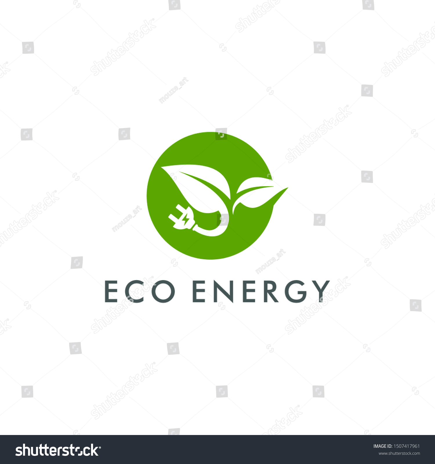 Eco Energy Logo Template Vector Electricity Stock Vector (Royalty Free ...