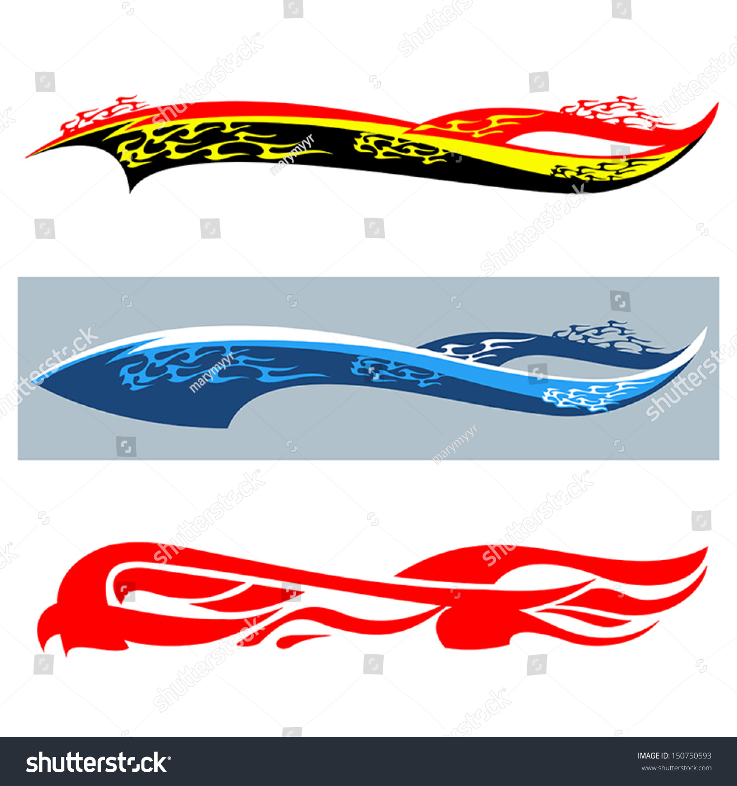 Car Stickers Flame Stock Vector (Royalty Free) 150750593 | Shutterstock