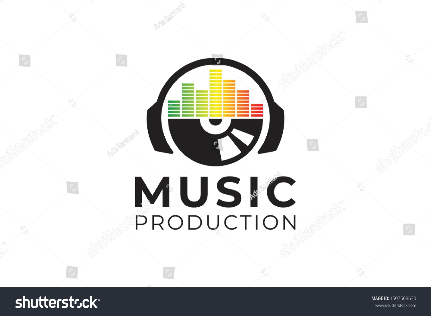 Headphone Dj Music Studio Recording Soundwave Stock Vector (royalty 