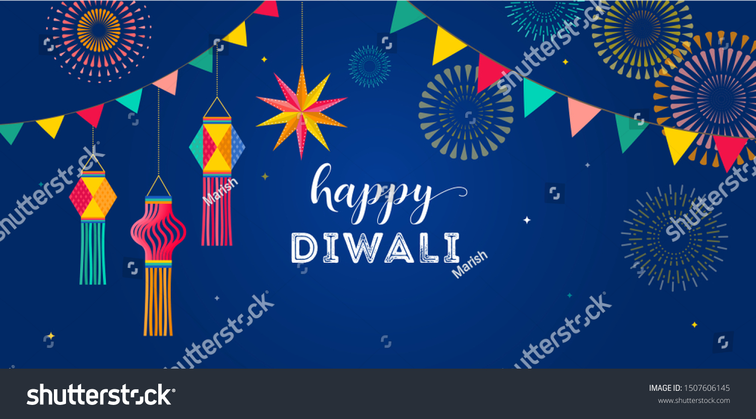 Happy Diwali Hindu Festival Banner Greeting Stock Vector (Royalty Free ...