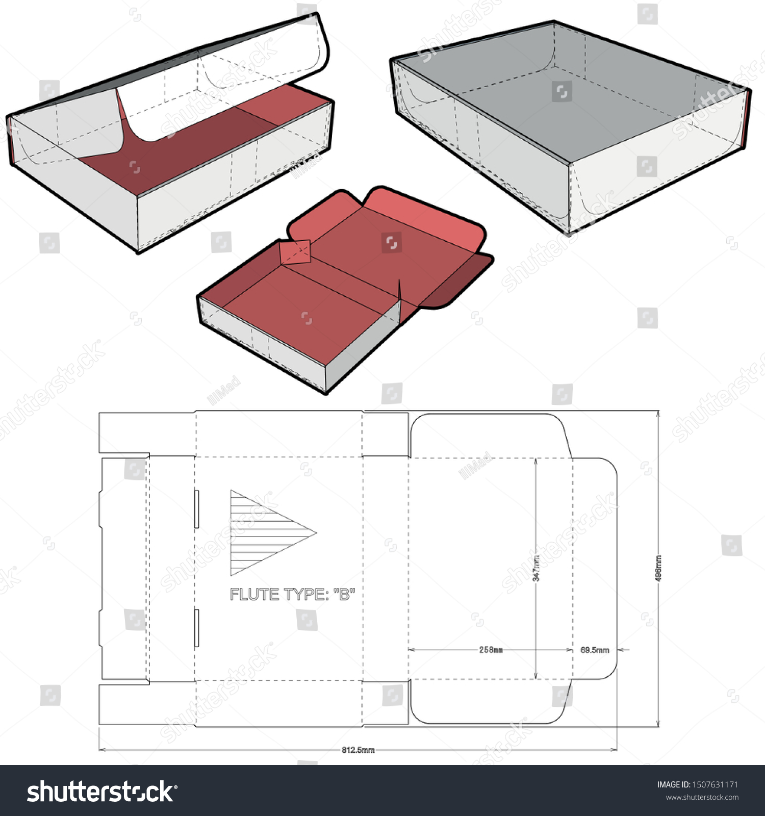 426 Box Self Assembly Flute Type Stock Vector (Royalty Free) 1507631171 ...