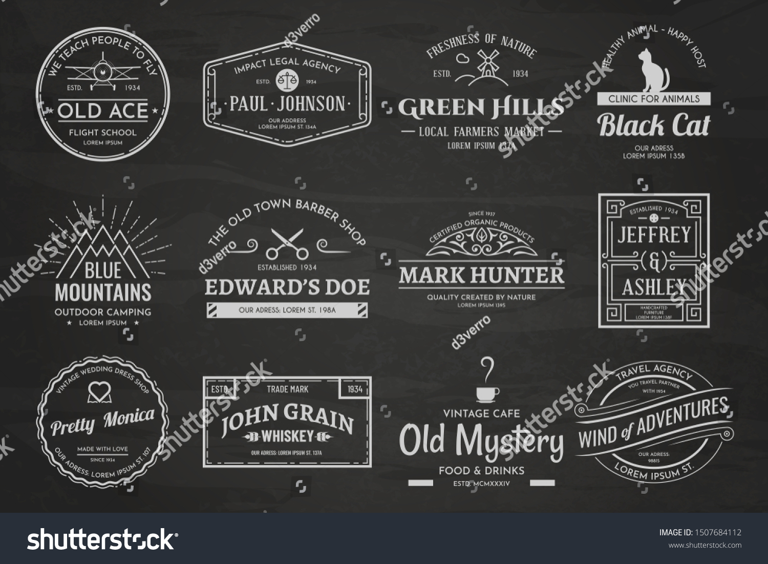 Set Vintage Template Logos Perfectly Your Stock Vector (Royalty Free ...