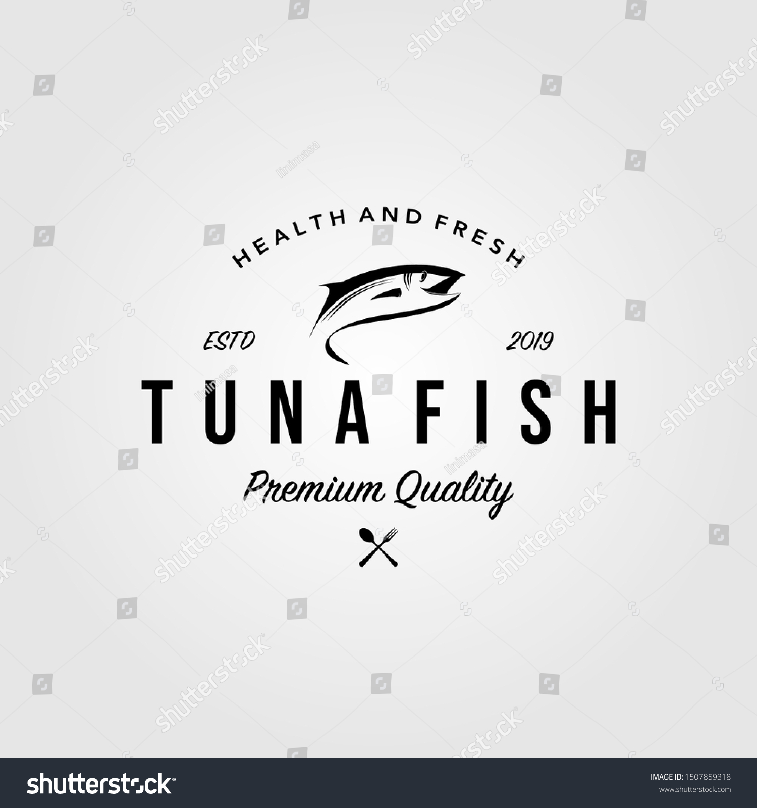 Tuna Fish Logo Premium Vintage Retro Stock Vector (Royalty Free ...