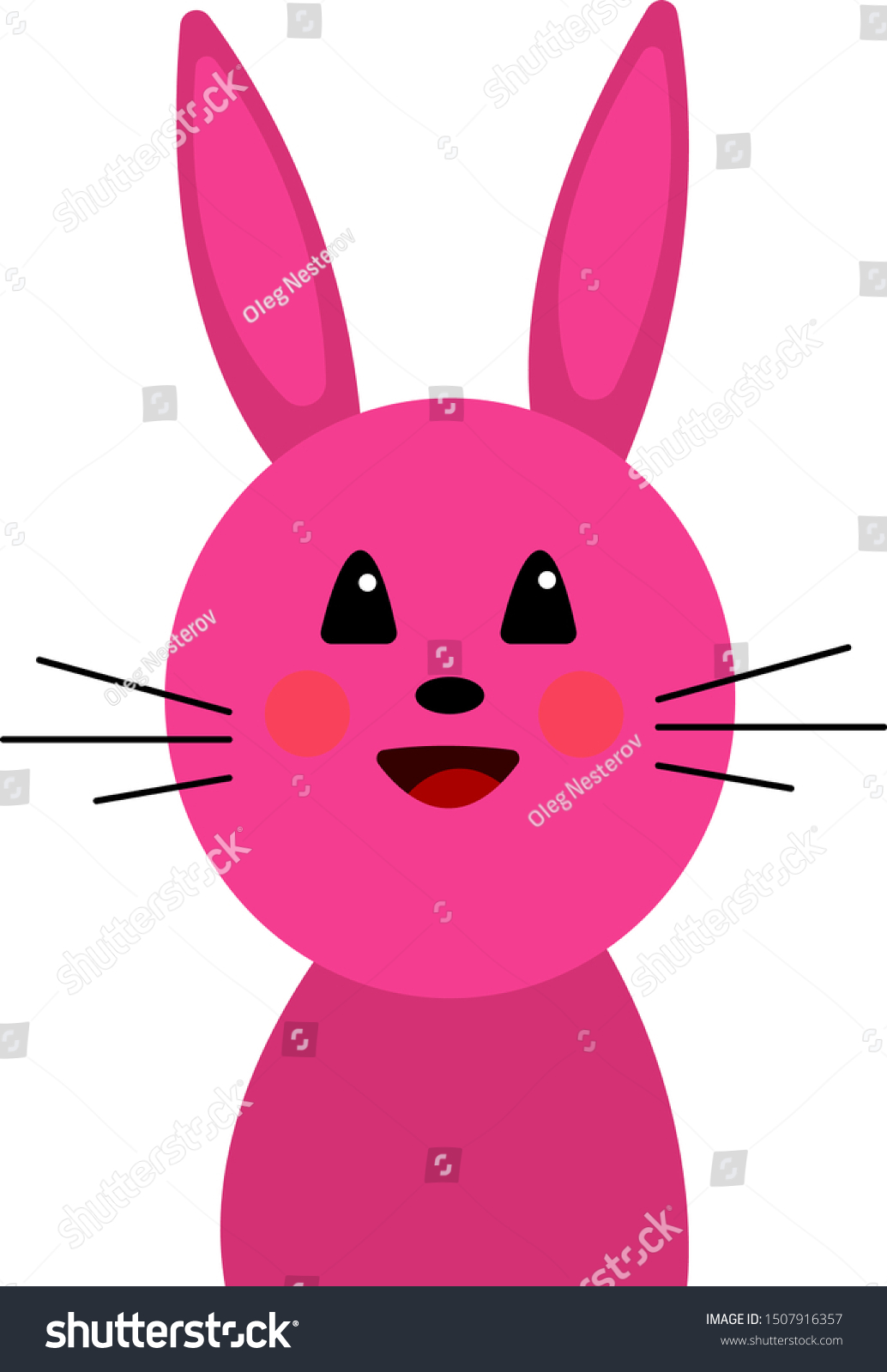 Portrait Cute Pink Hare Cartoon Character Stock Vector Royalty Free 1507916357 Shutterstock 2503