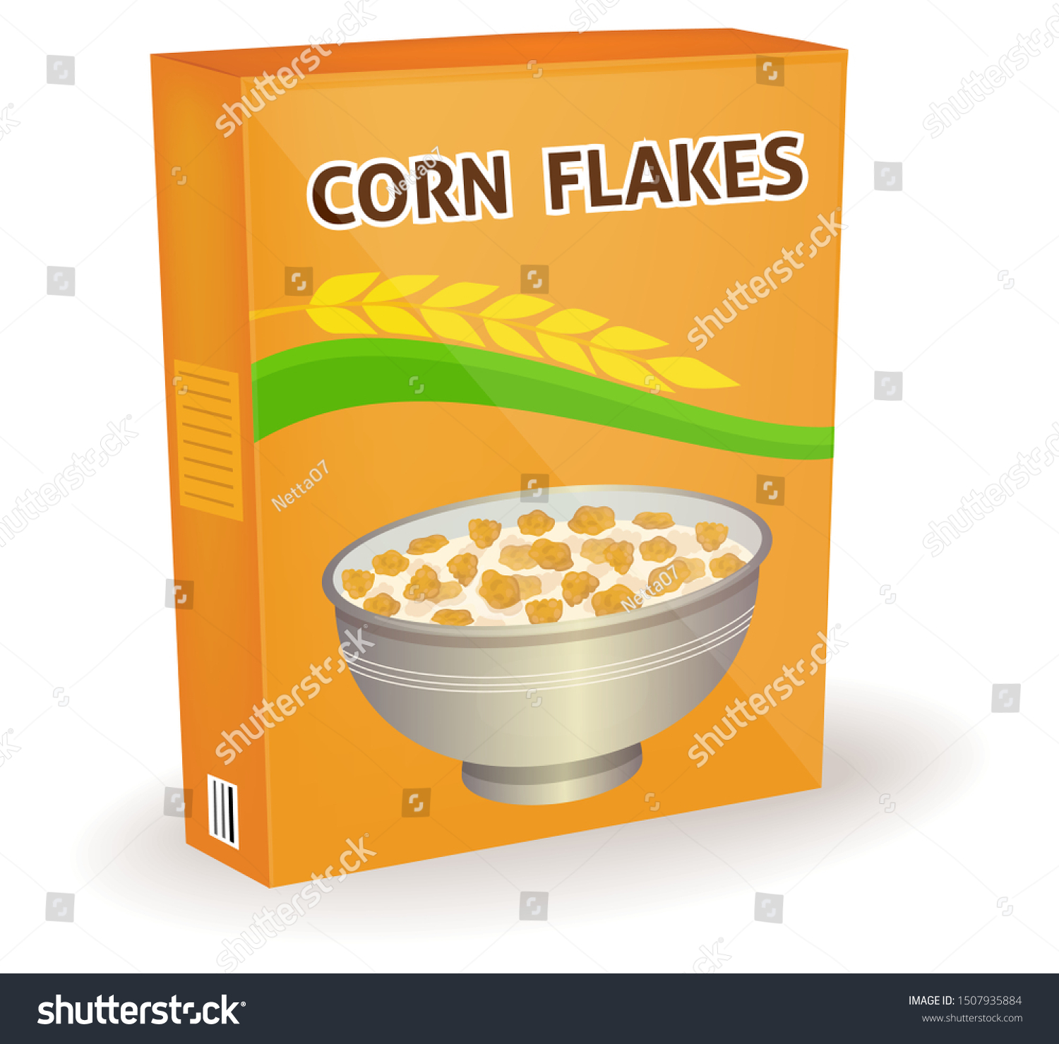 Packet Corn Flakes Isolated Vector Illustration Stock Vector (Royalty ...