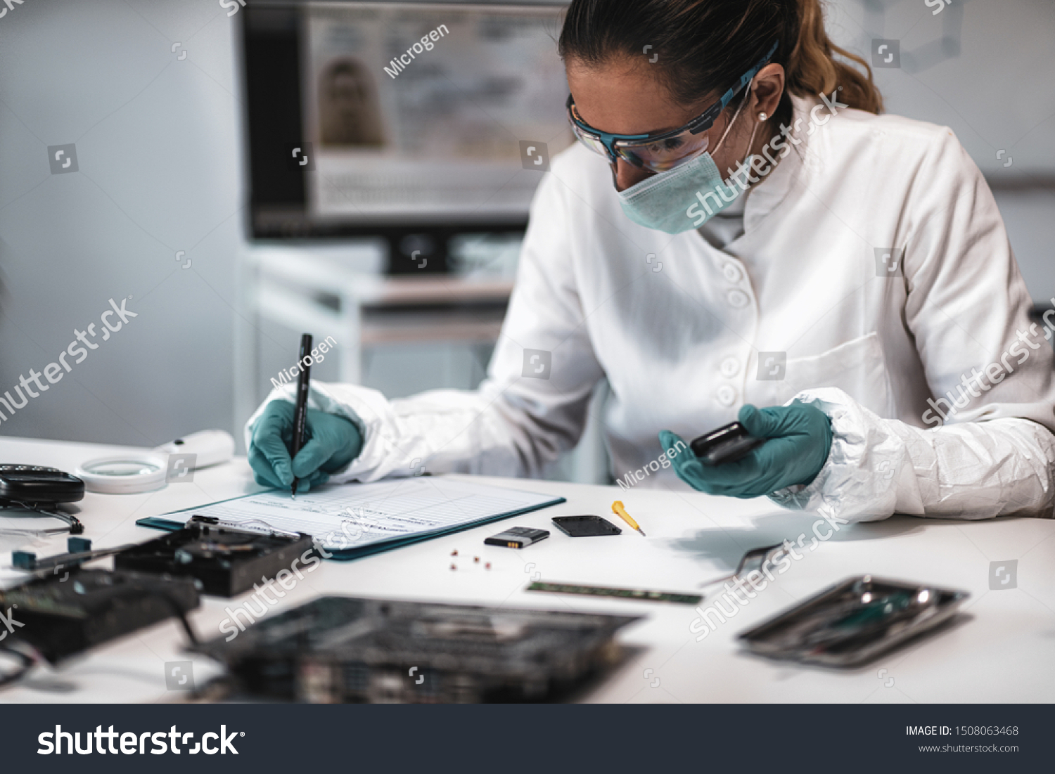 Digital Forensic Science Police Forensic Analyst Stock Photo 1508063468 ...