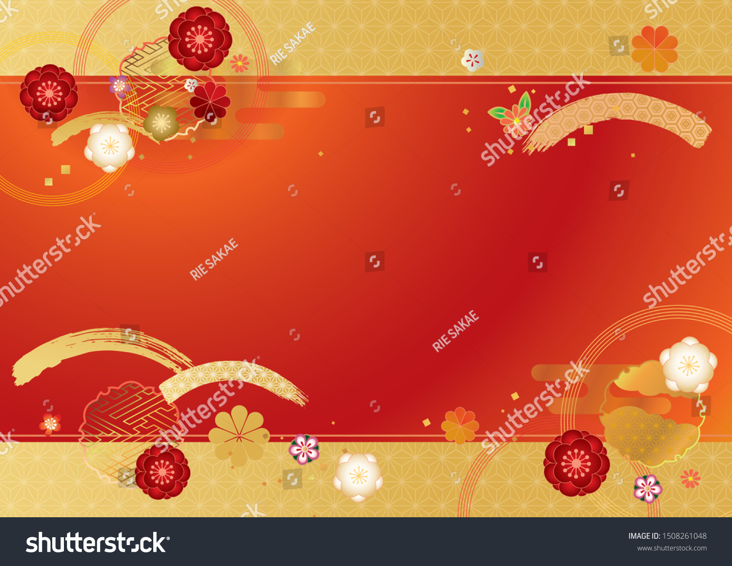 Apanese Pattern Background Material Japanese Plum Stock Vector (Royalty ...