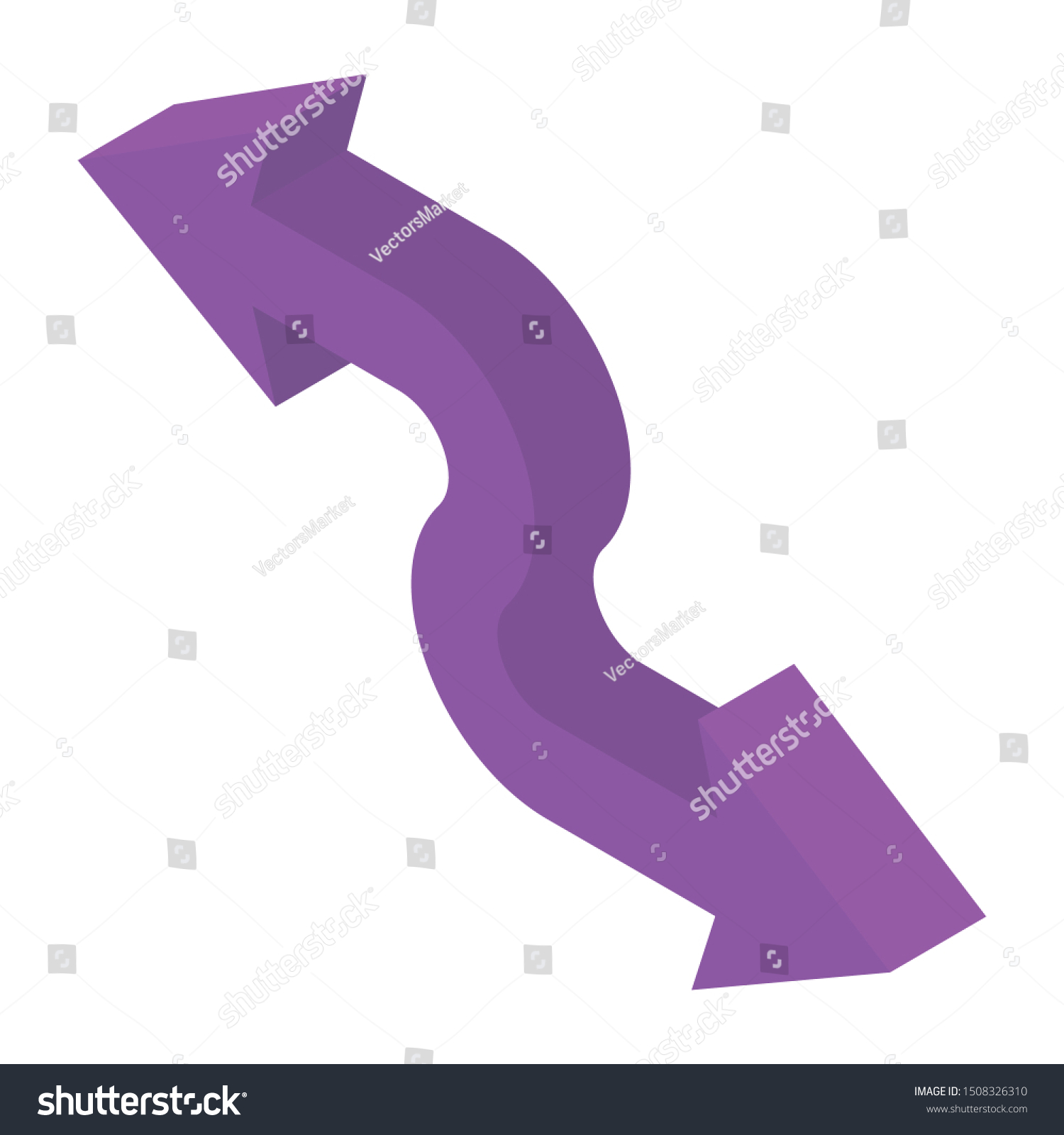 Direction Arrow Vector Two Way Arrow Stock Vector (Royalty Free ...