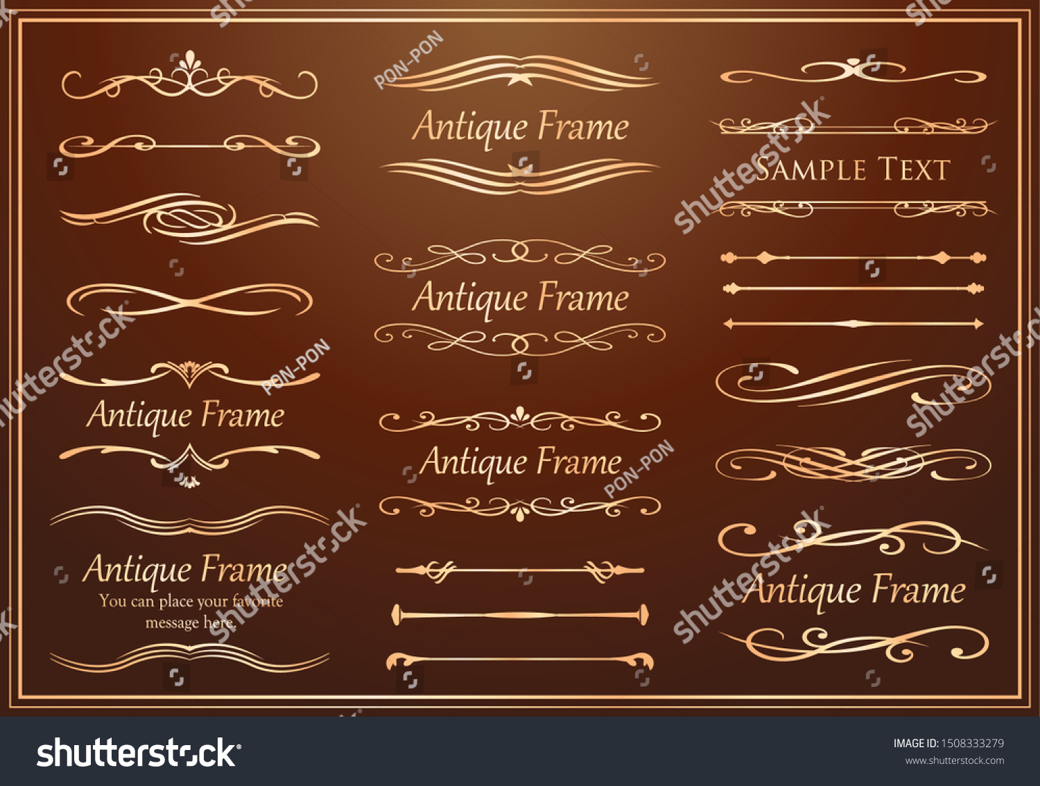 Vintage Vector Set Floral Elements Design Stock Vector ...