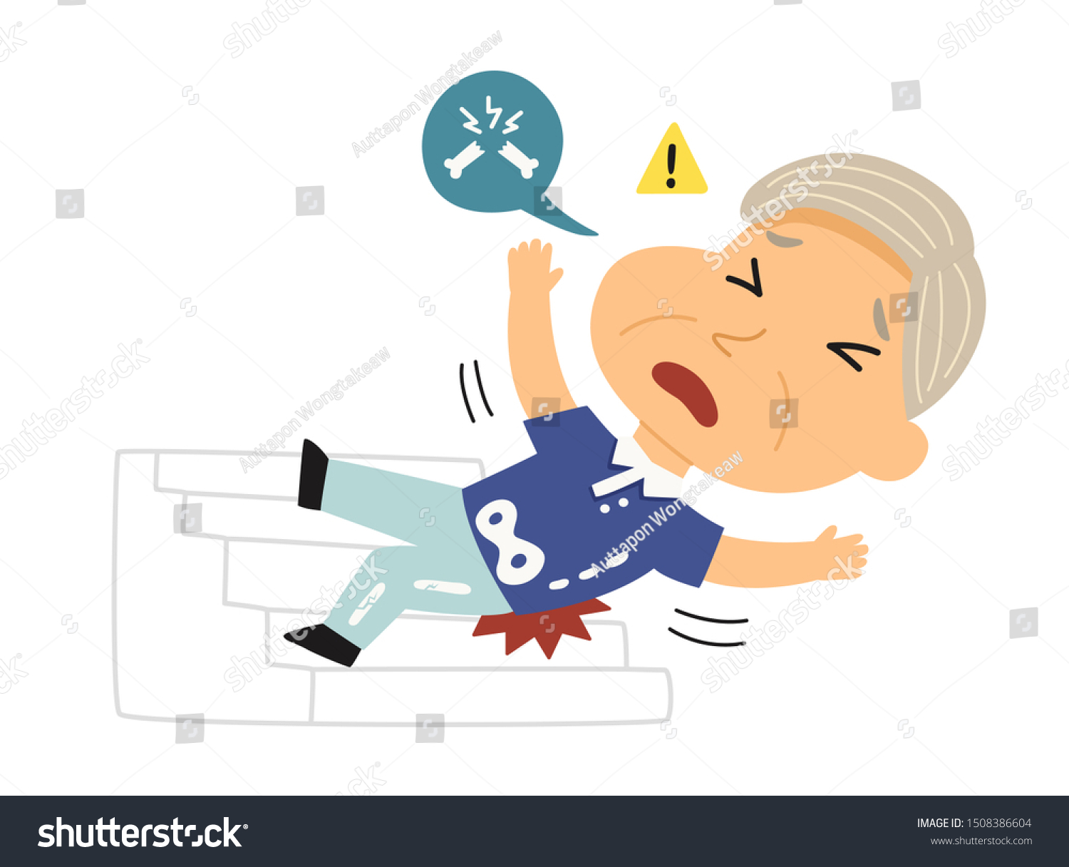 Old Man Falling Accident Cartoon Character Stock Vector Royalty Free 1508386604 Shutterstock 2034