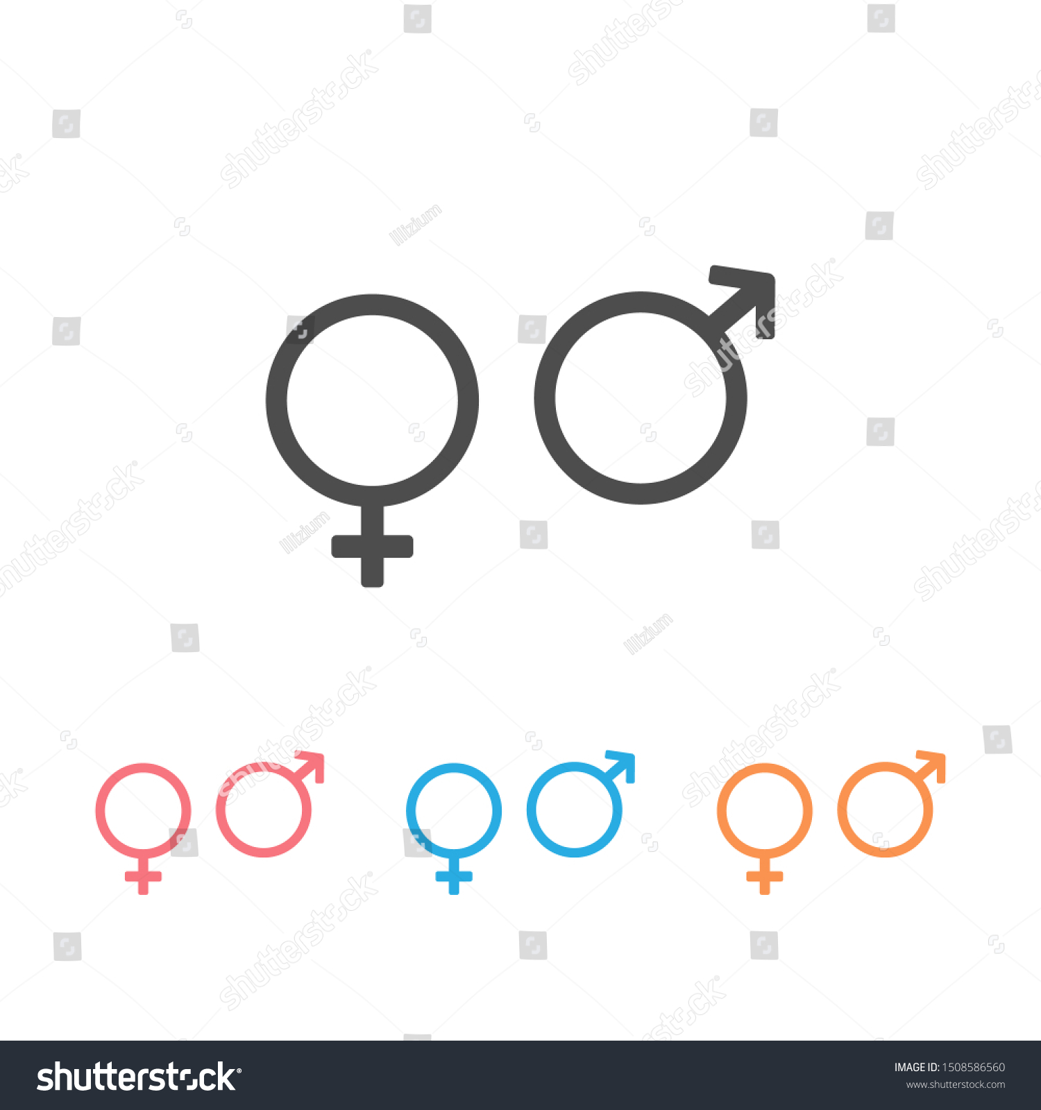 Gender Icon Set Illustration On White Stock Illustration 1508586560 ...