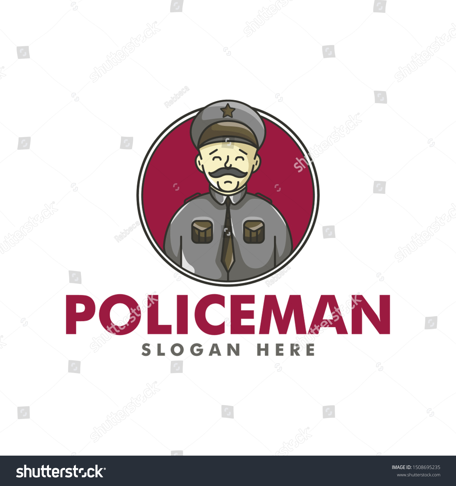 Policeman Logo Designs Illustration Stock Vector (Royalty Free ...