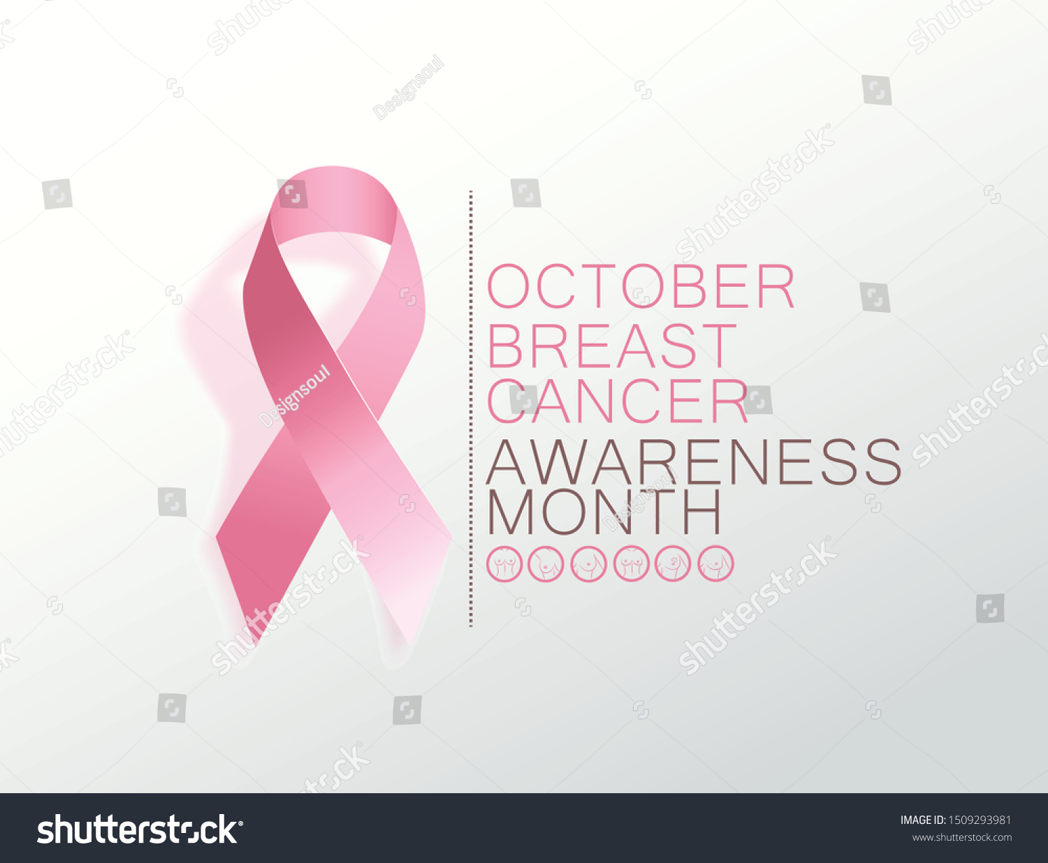 Breast Cancer Awareness Month October Pink Stock Vector (Royalty Free ...