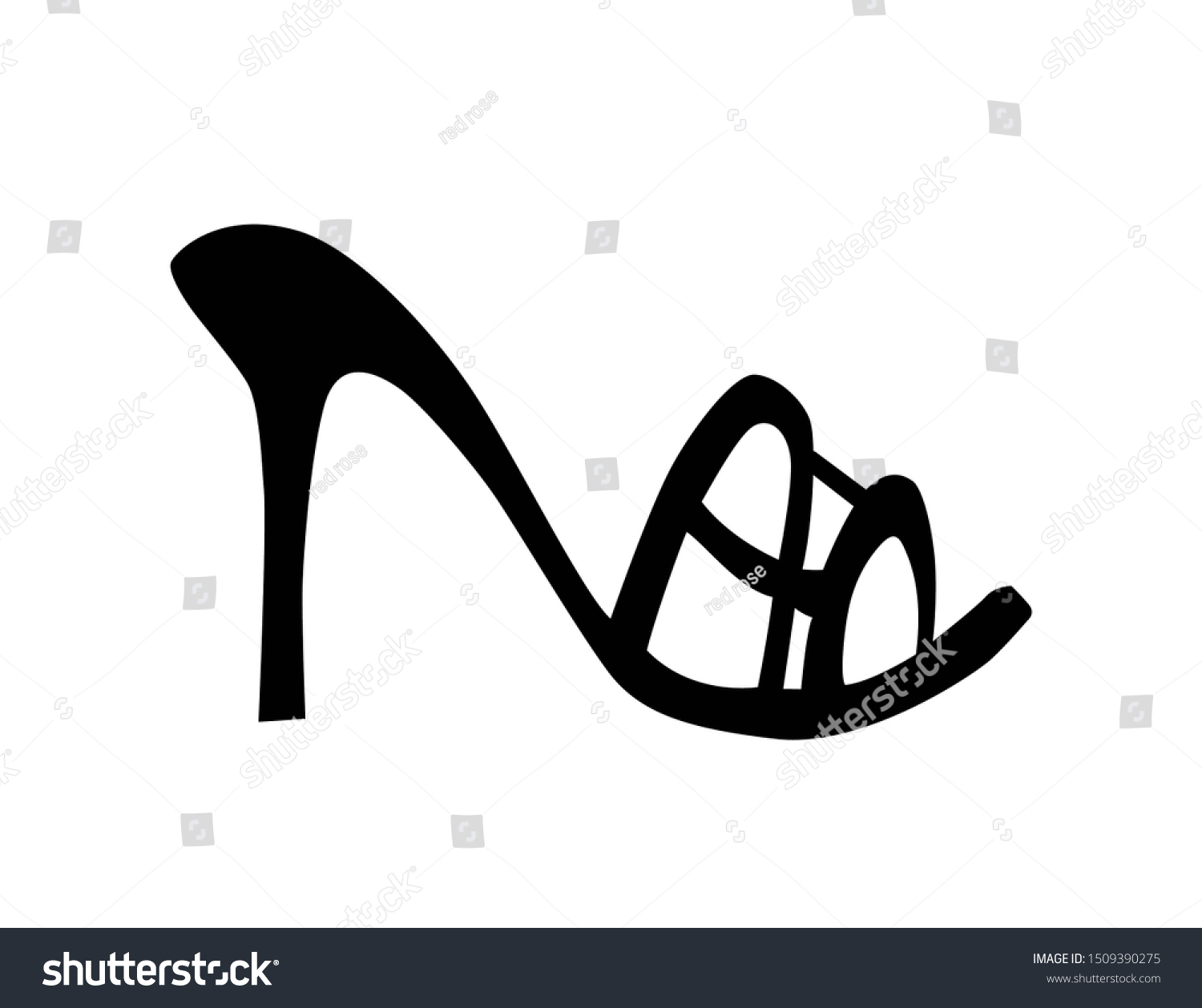 Elegant Women Slippers Illustration Silhouettes Stock Illustration ...