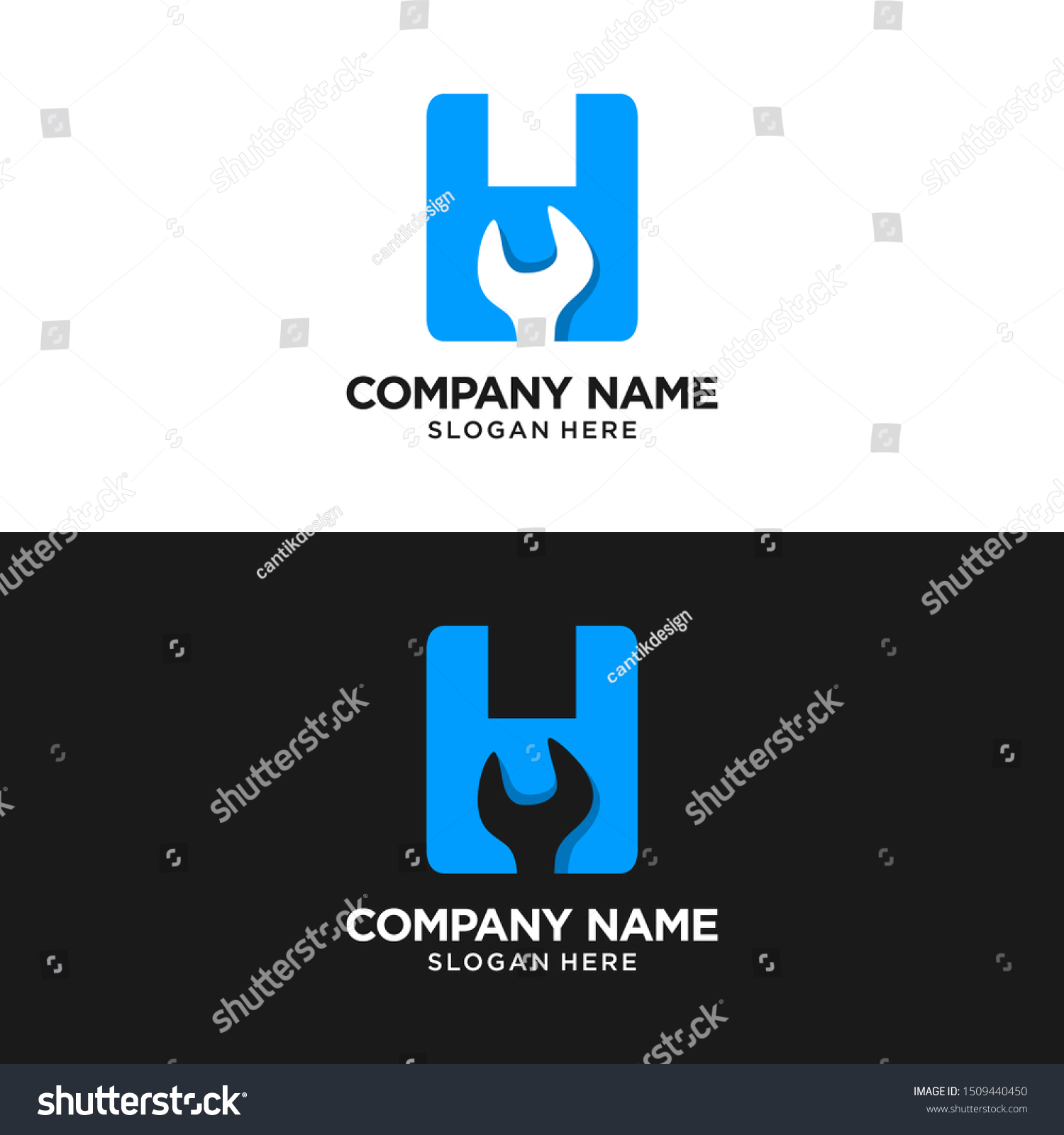 H Letter Wrench Logo Design Template Stock Vector (Royalty Free ...