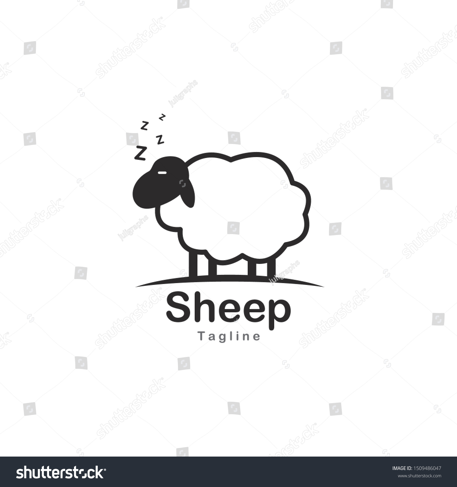 Cute Sheep Logo Vector Icon Illustration Stock Vector (Royalty Free ...