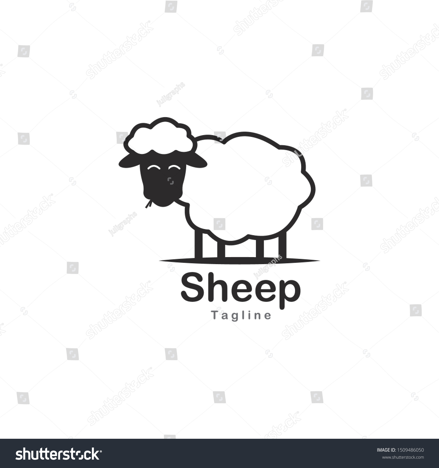 Cute Sheep Logo Vector Icon Illustration Stock Vector (Royalty Free ...