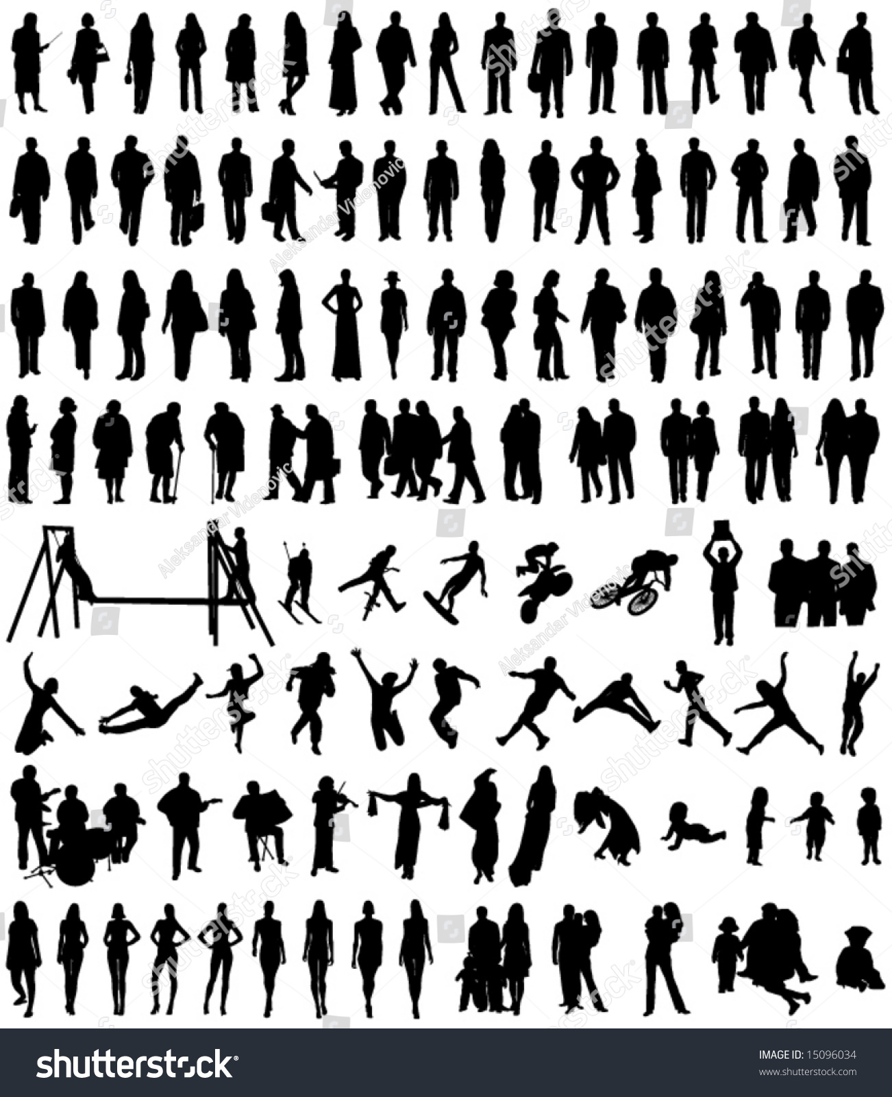 Illustration People Silhouettes Stock Vector (royalty Free) 15096034 