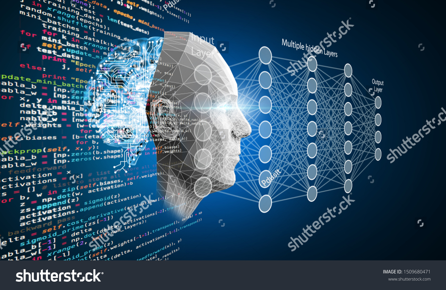 3d Illustration Deep Learning Aiartificial Intelligence Stock 3d Illustration Deep Learning Aiartificial Intelligence Stock