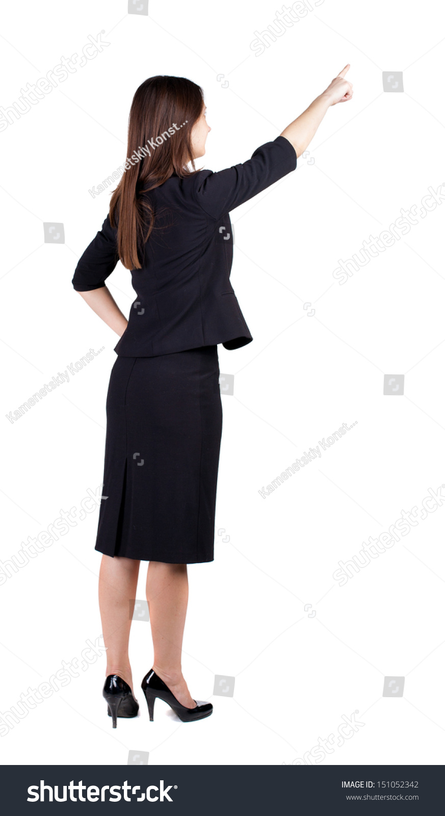 Back View Young Brunette Business Woman Stock Photo 151052342 ...