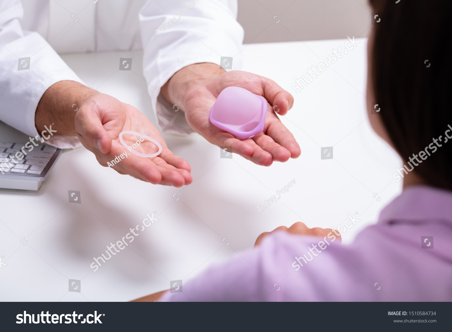 Gynecologist Showing Contraception Ring Diaphragm Woman Stock Photo ...