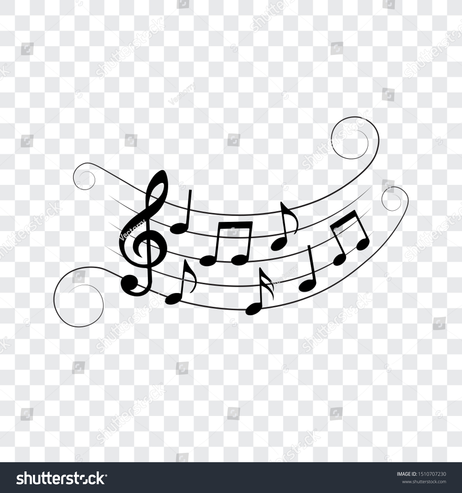 Music Notes Musical Design Elements Swirls Stock Vector (royalty Free 