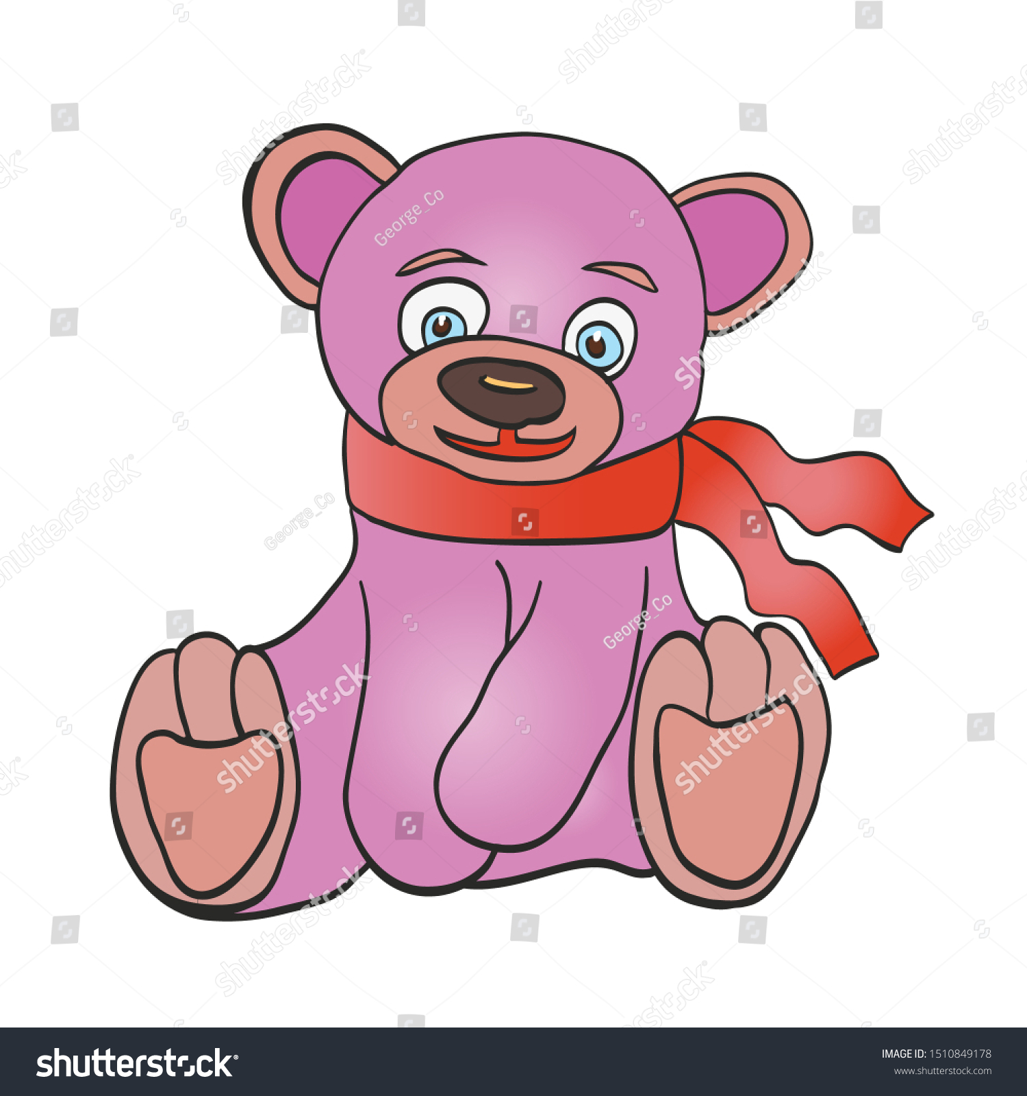 Cute Pink Teddy Bear Toy Isolated Stock Vector Royalty Free 1510849178 Shutterstock