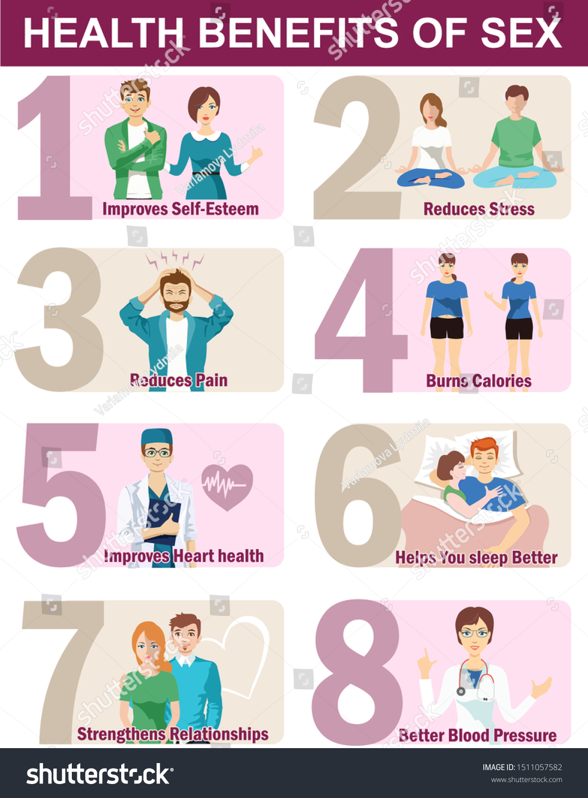 Health Benefits Sex Infographics Included Graphic 스톡 벡터로열티 프리 1511057582 Shutterstock 1658
