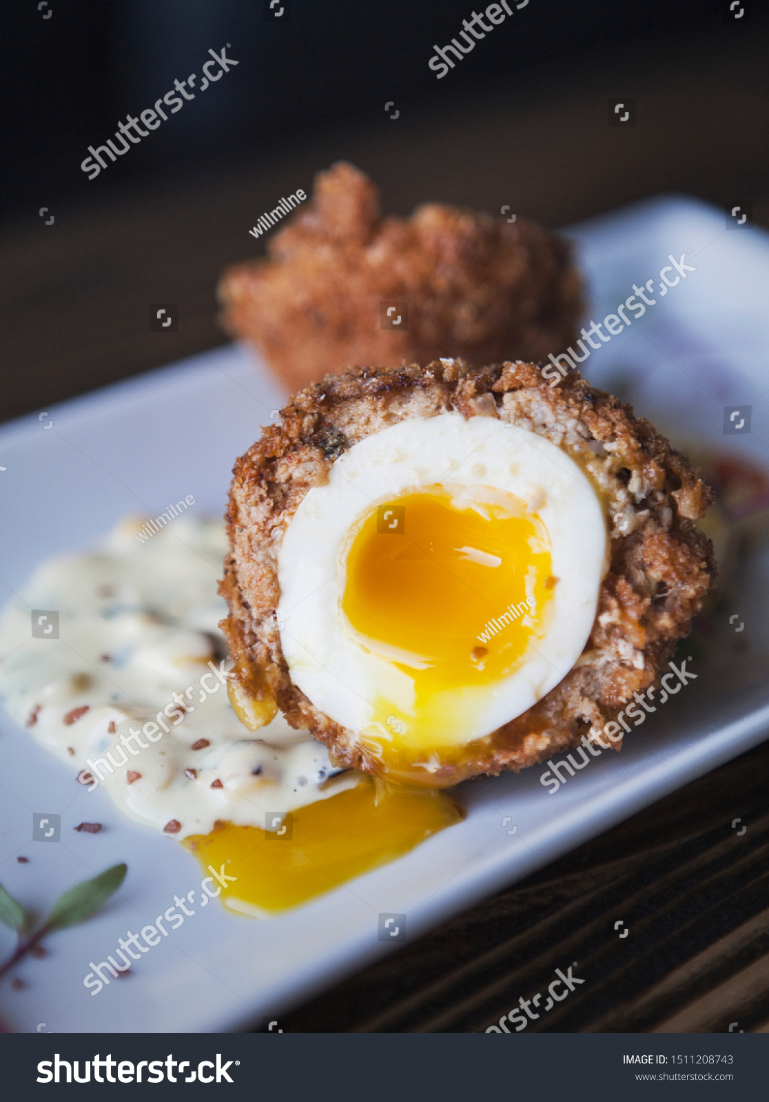 Deep Fried Scotch Egg Runny Yolk Stock Photo 1511208743 | Shutterstock