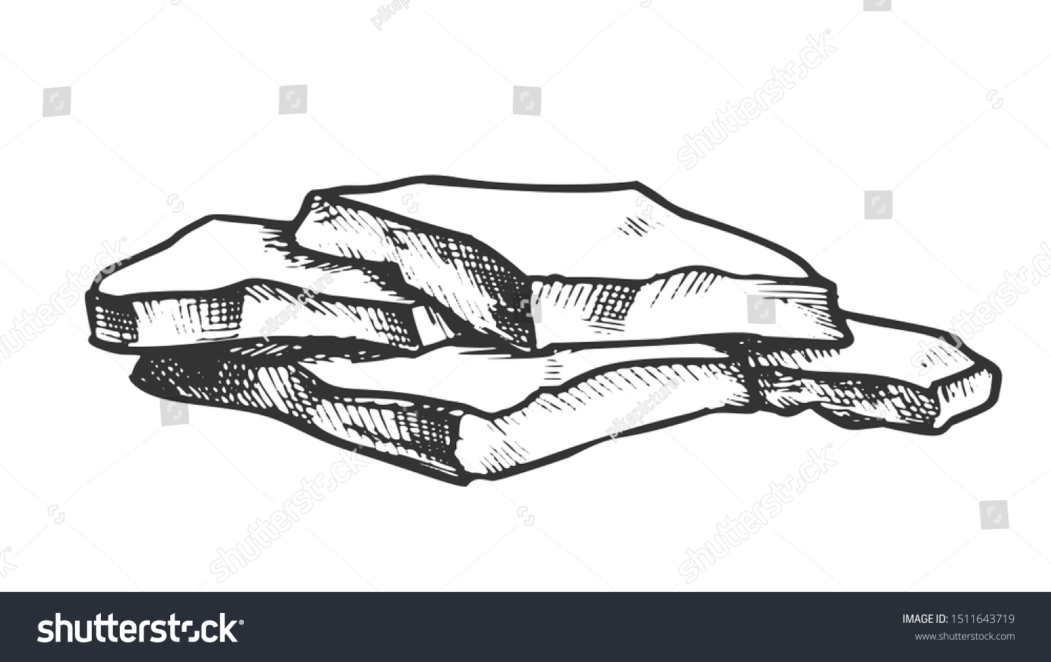 Stone Flat Stacked Fieldstone Monochrome Vector Stock Vector (Royalty ...