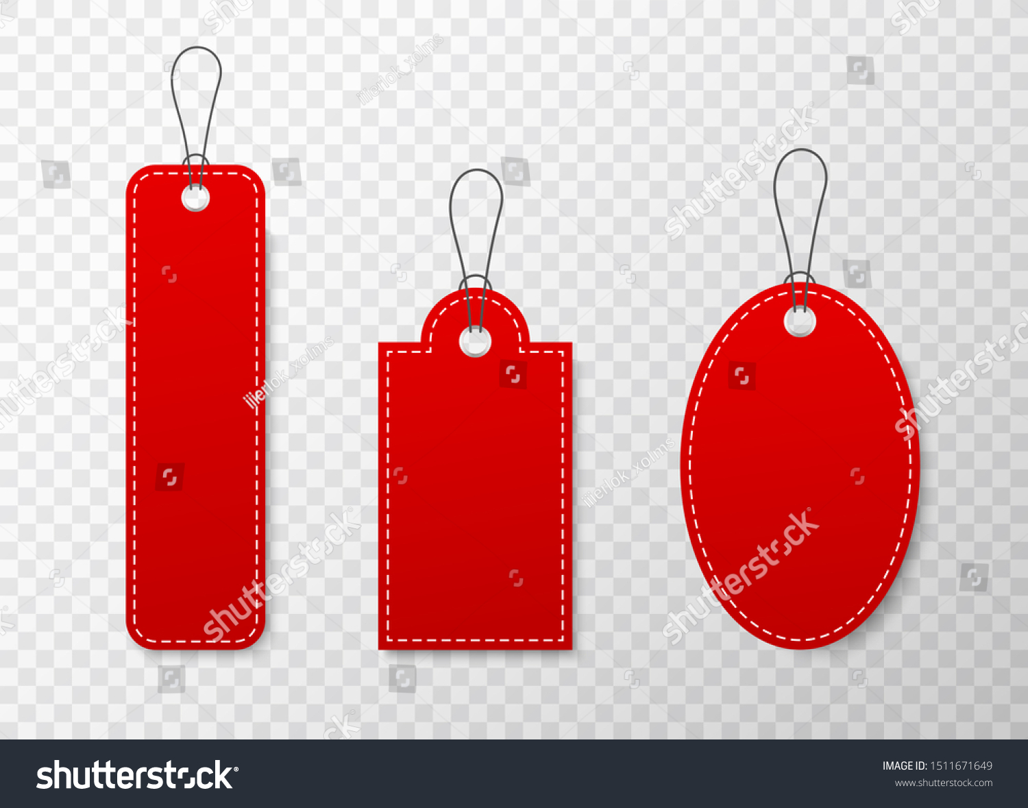 Vektor Stok Mockup Red Tag Paper Label Template (Tanpa ...