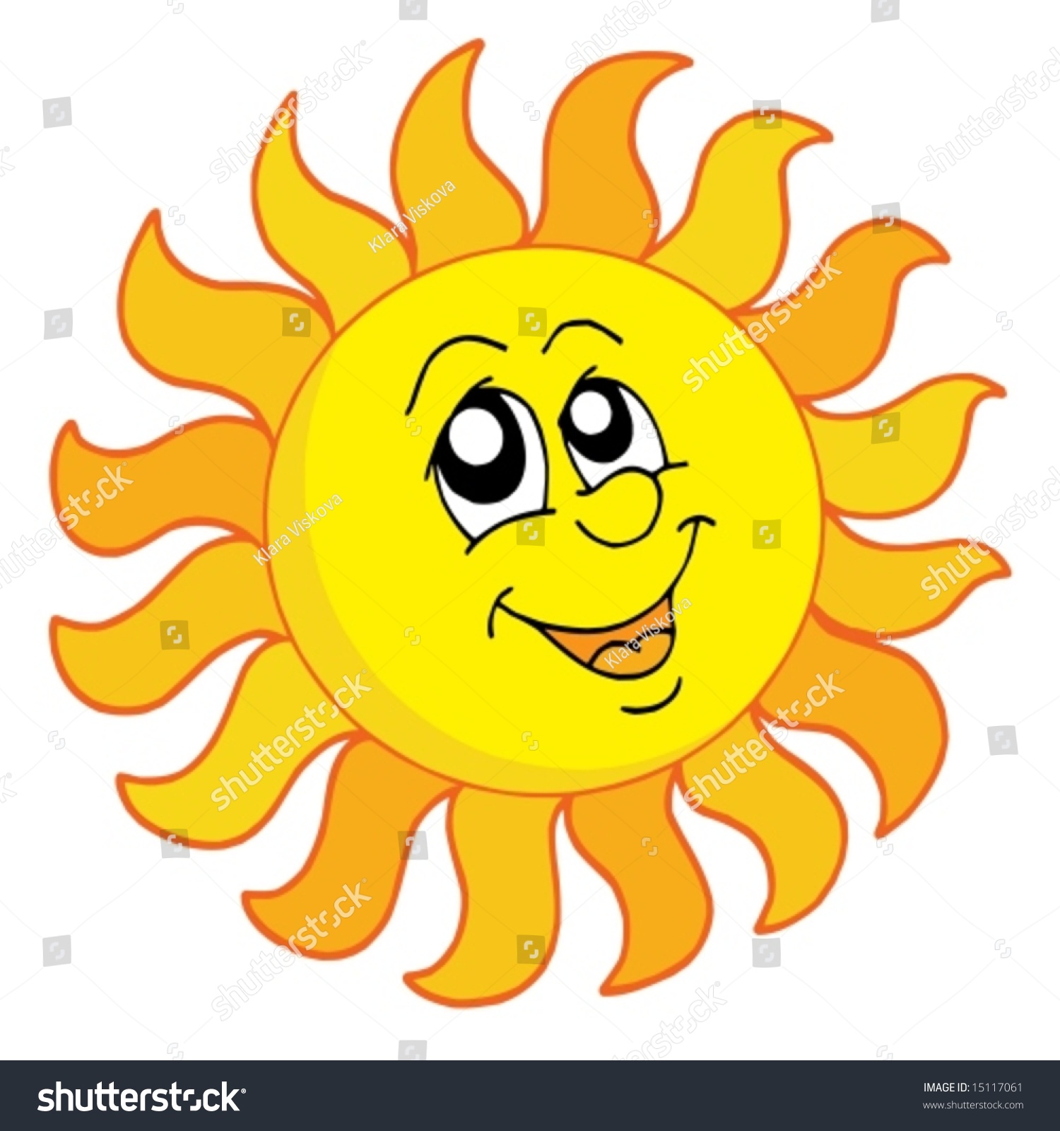 Happy Sun On White Background Vector Stock Vector (Royalty Free ...