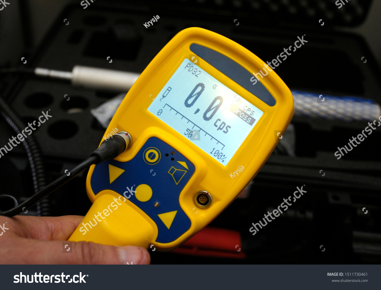 Worker Dosimetrist Holding Personal Dosimeter Measuring Stock Photo ...