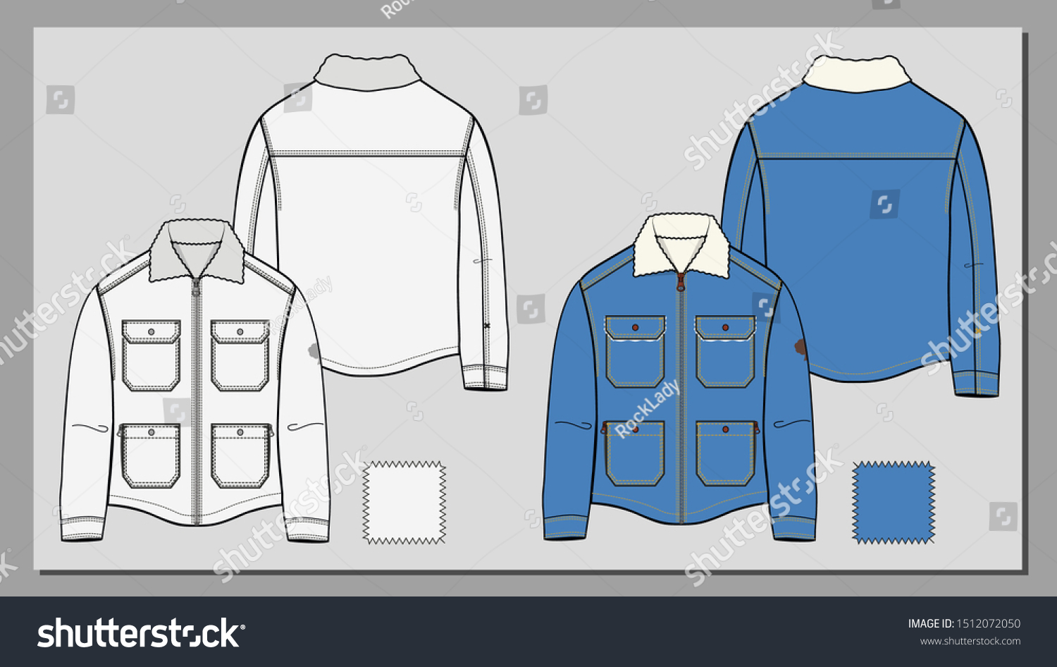 Denim Jacket Sketch Vector Draw Padded Stock Vector (Royalty Free ...