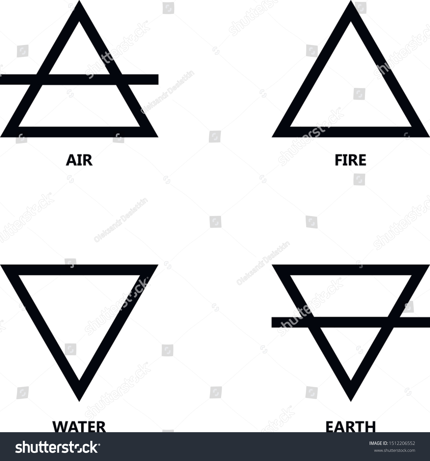 Symbols Four Elements Nature Icon Set Stock Vector (Royalty Free ...