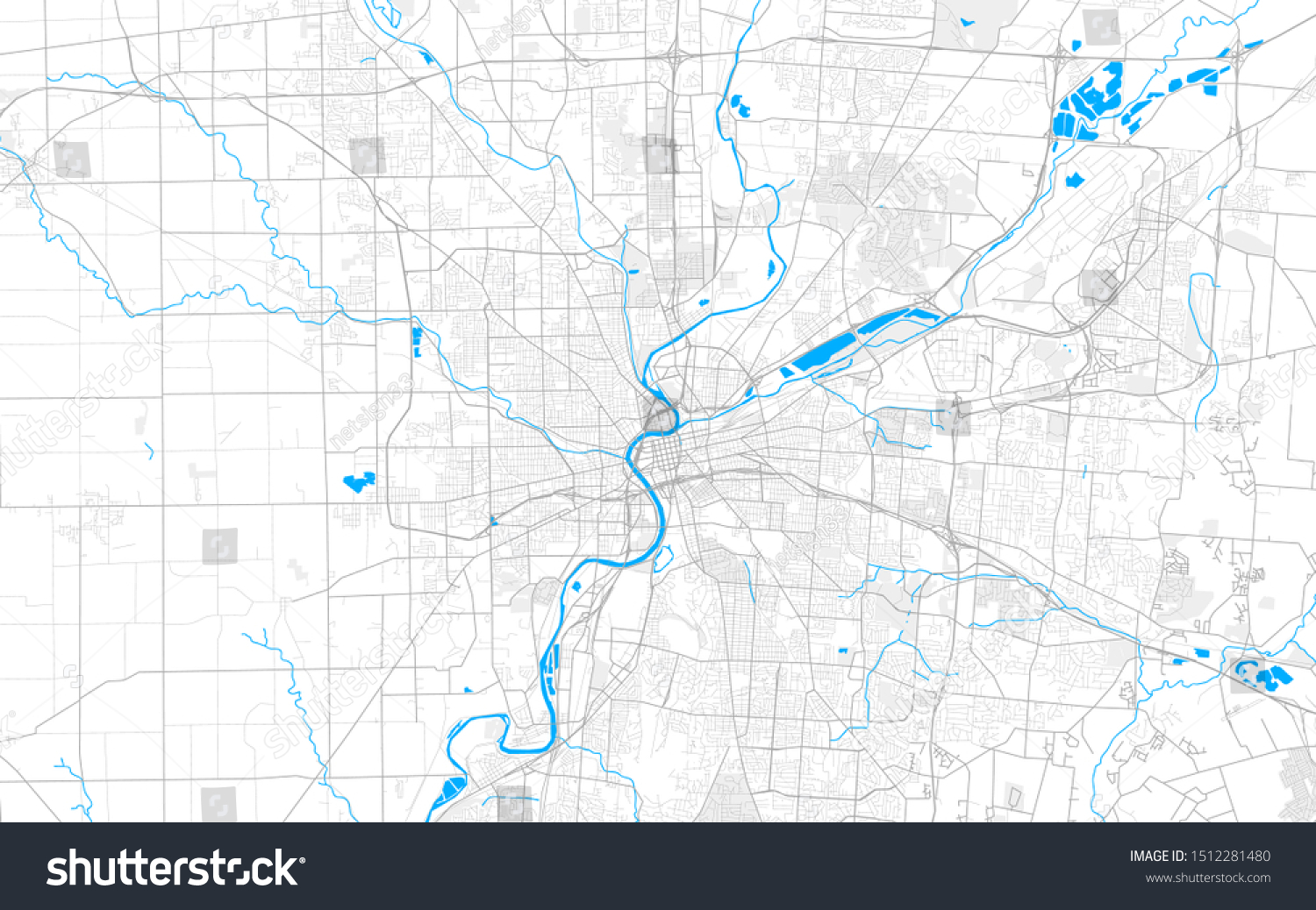 Rich Detailed Vector Area Map Dayton Stock Vector (Royalty Free ...